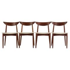 Ensemble de quatre chaises de salle à manger « 4 » par Harry Ostergaard pour Randers en bois de rose, années 1960