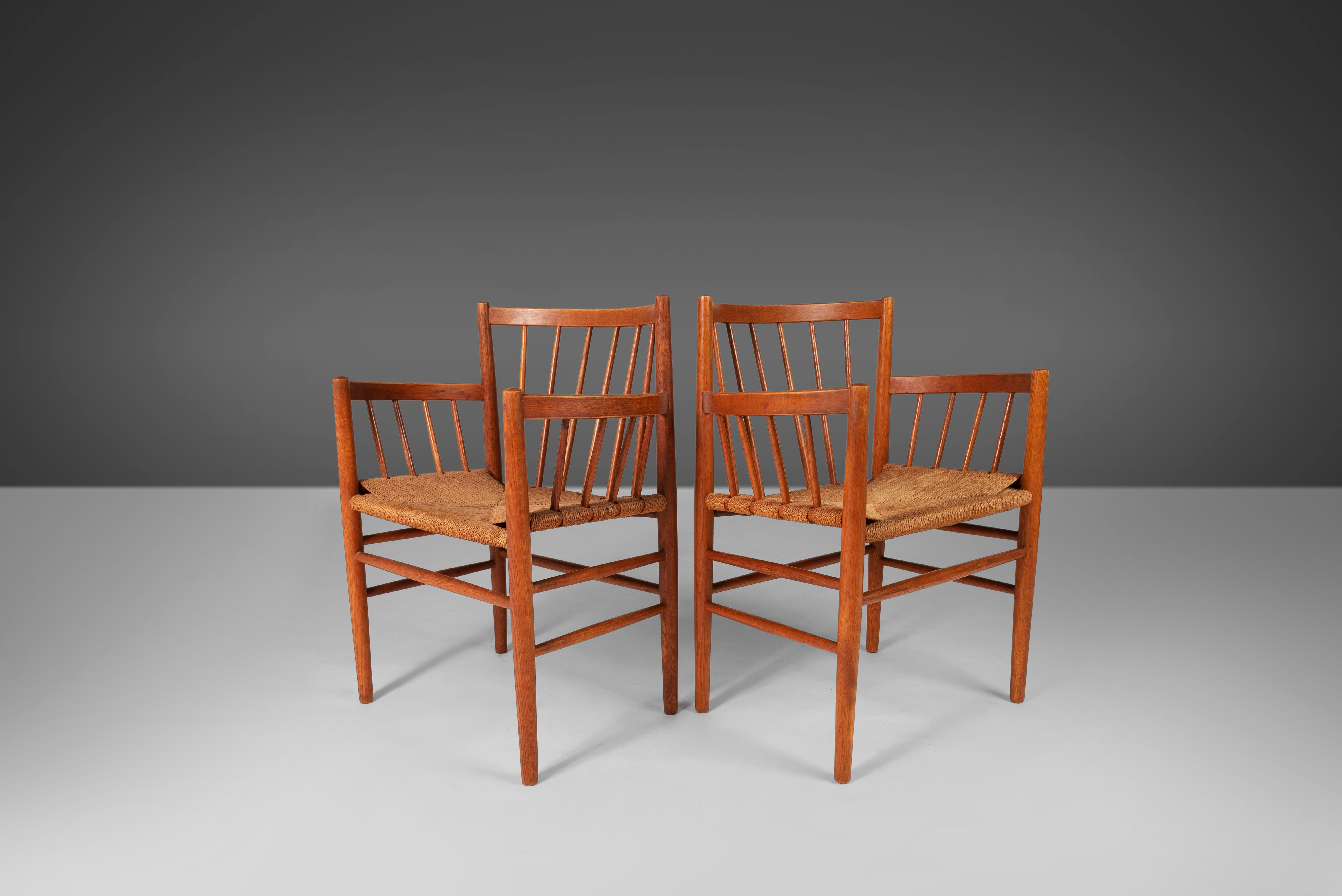 Set of Four '4' Dining Chairs by Jørgen Baekmark for FDB Møbler, Denmark, 1950's For Sale 6