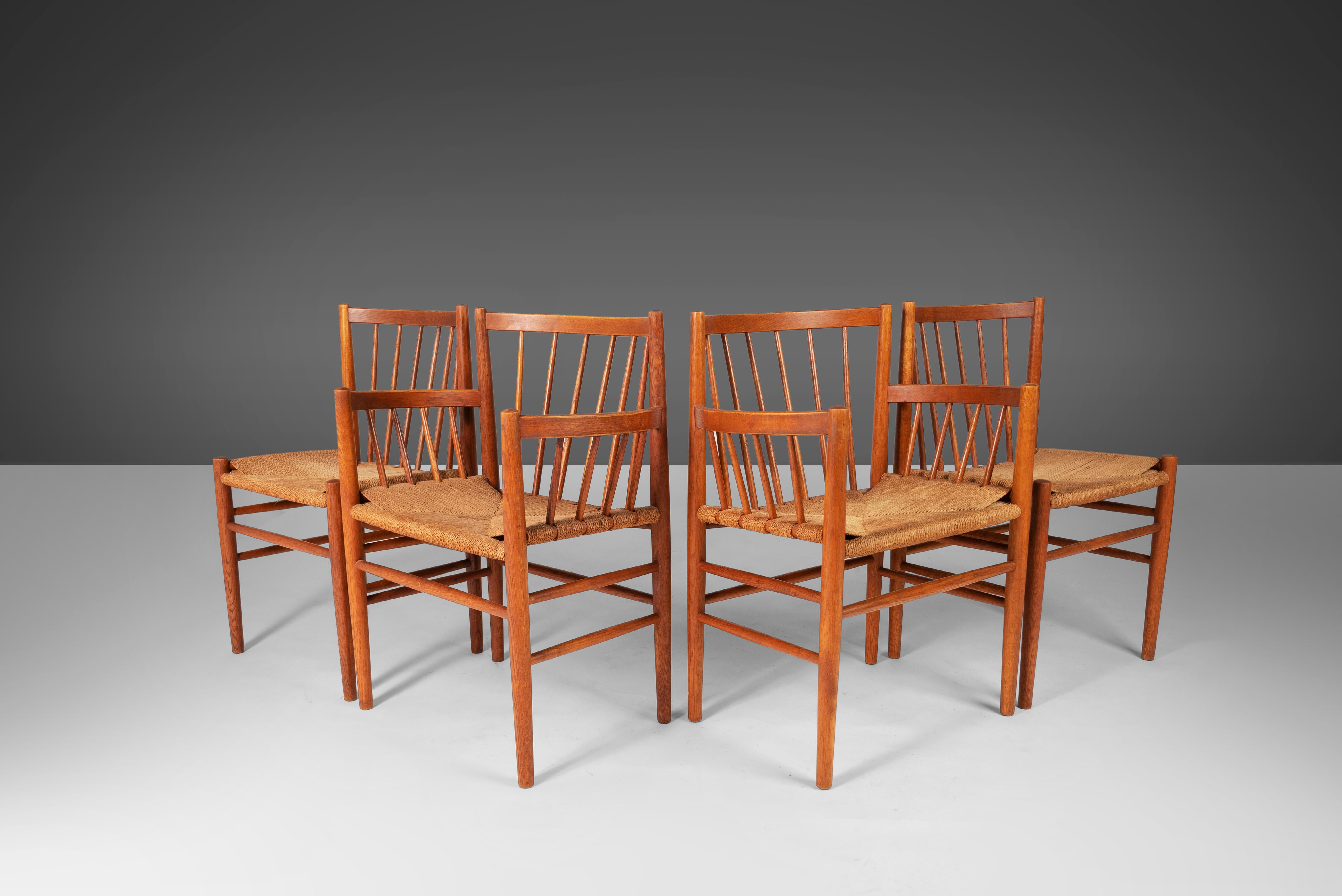 Set di quattro sedie da pranzo '4' di Jørgen Baekmark per FDB Møbler, Danimarca, anni '50 in vendita 7