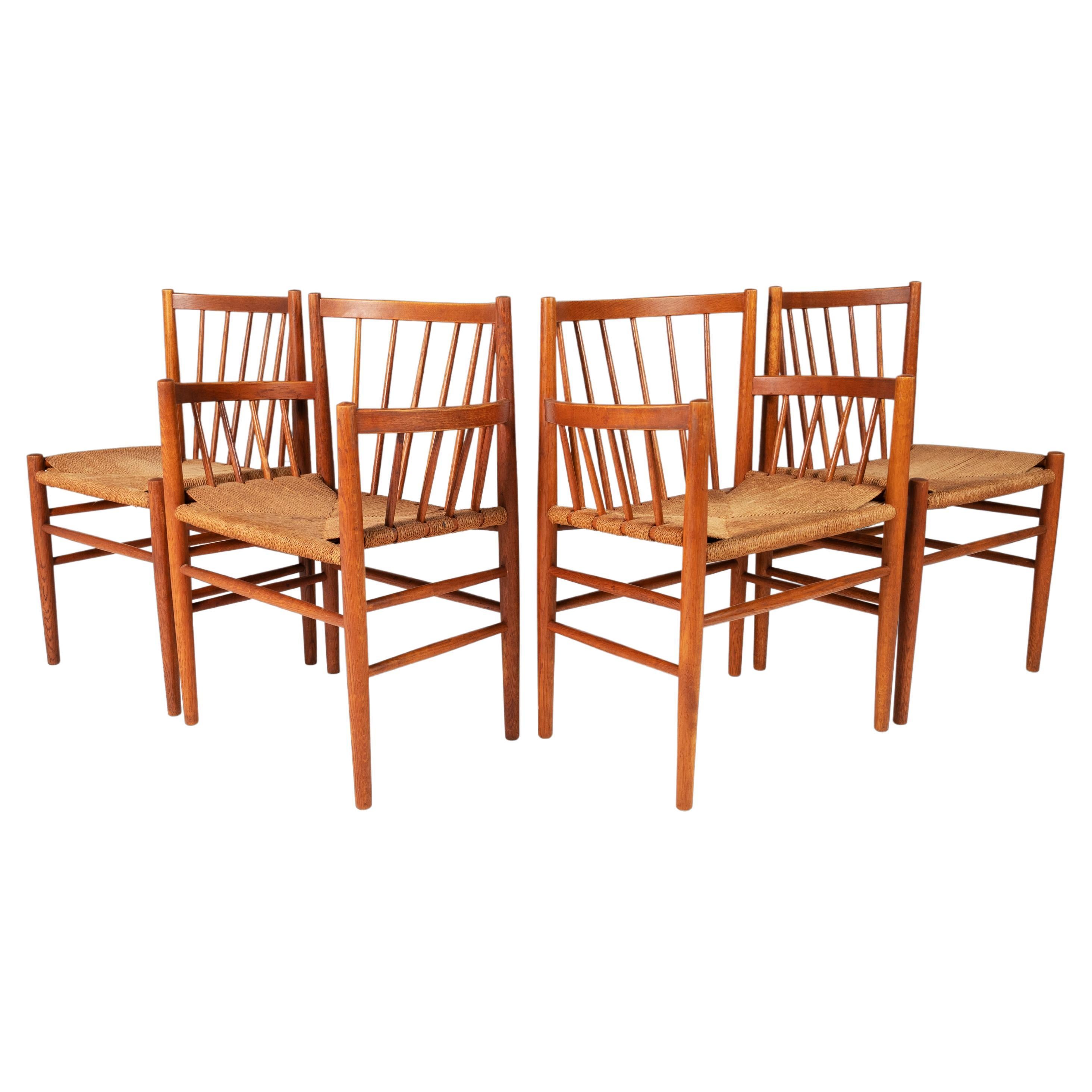 Ensemble de quatre chaises de salle à manger de Jørgen Baekmark pour FDB Møbler, Danemark, années 1950