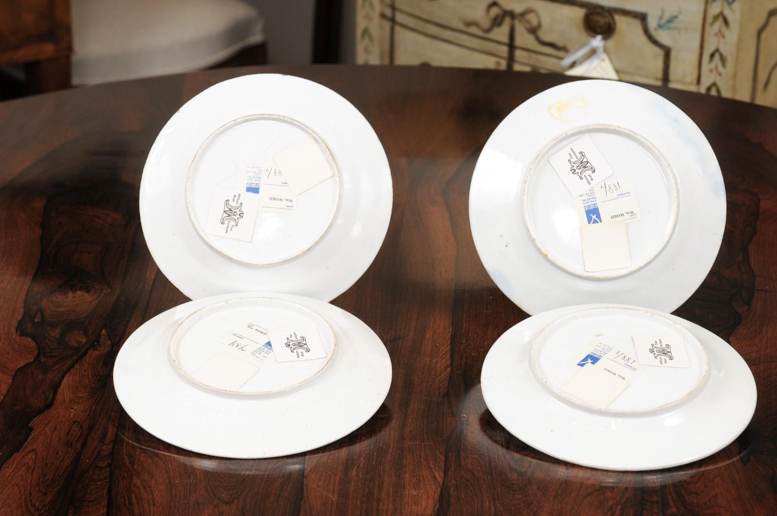 Set of Four '4' Early 19th Century English Coalport Plates For Sale 4