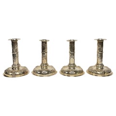 Set of Four (4) English Silverplate Candlesticks