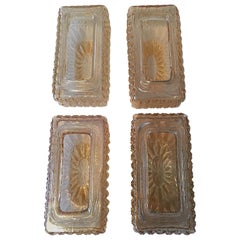 Set of Four (4) Glass Vanity Sconces Sunburst Starburst from Austria - REDUCED !