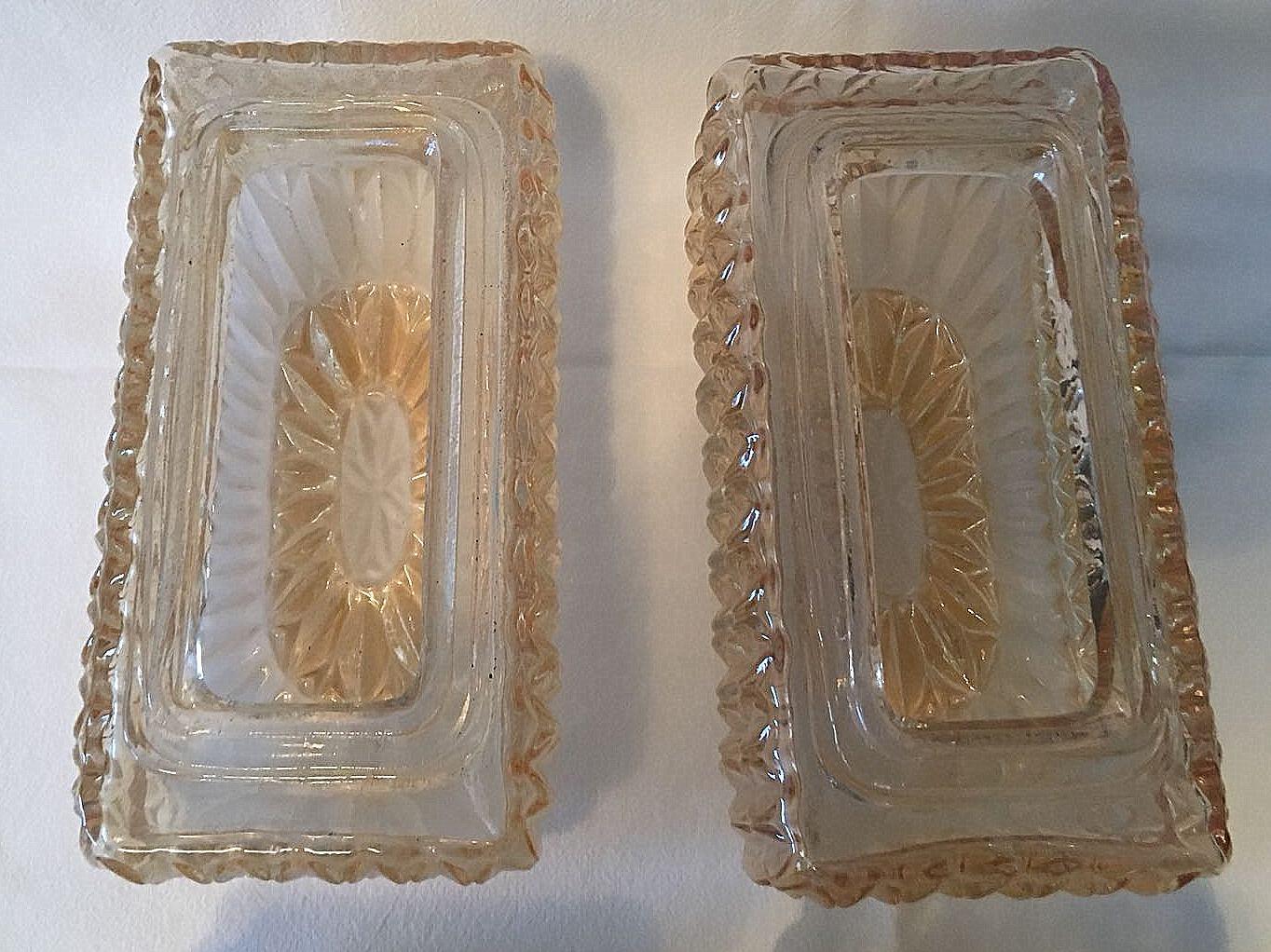Set of Four (4) Glass Vanity Sconces Sunburst Starburst from Austria - REDUCED ! For Sale 3