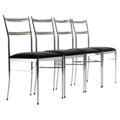 Set of Four (4) Italian Modern Dining Chairs in the Manner of Gio Ponti, Italy