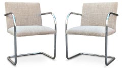 Juego de cuatro (4) Sillas de Comedor Knoll Mies van der Rohe Tubular Brno en Mezcla de Lana