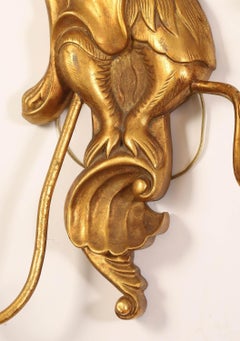 Set of Four (4) Mid-Century Venetian Italian Carved Giltwood Monkey Form Sconces