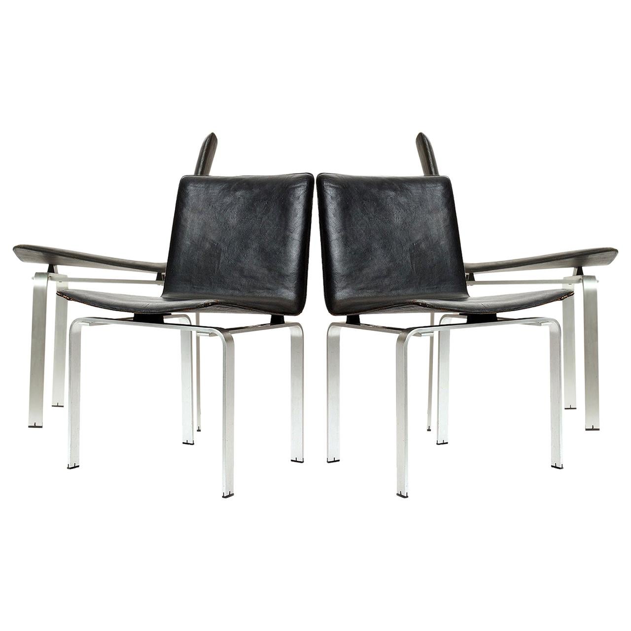 Satz von vier minimalistischen Stühlen „4“ von Jorgen Hoj