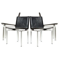 Vintage Set of Four '4' Minimalist Chairs by Jorgen Hoj