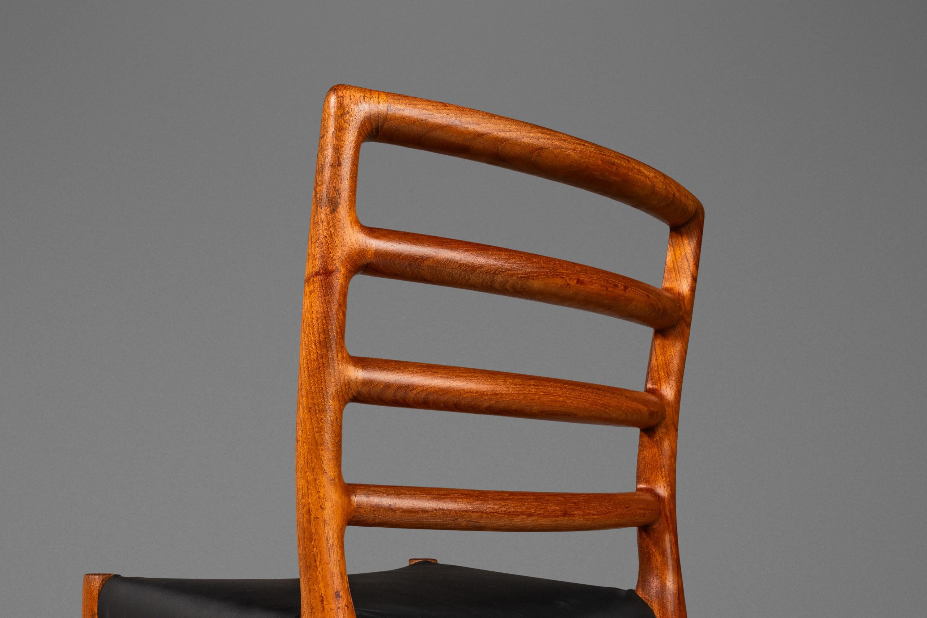 Set of Four 4 Model 85 Ladderback Dining Chairs by Niels Møller for J.L. Møller For Sale 9