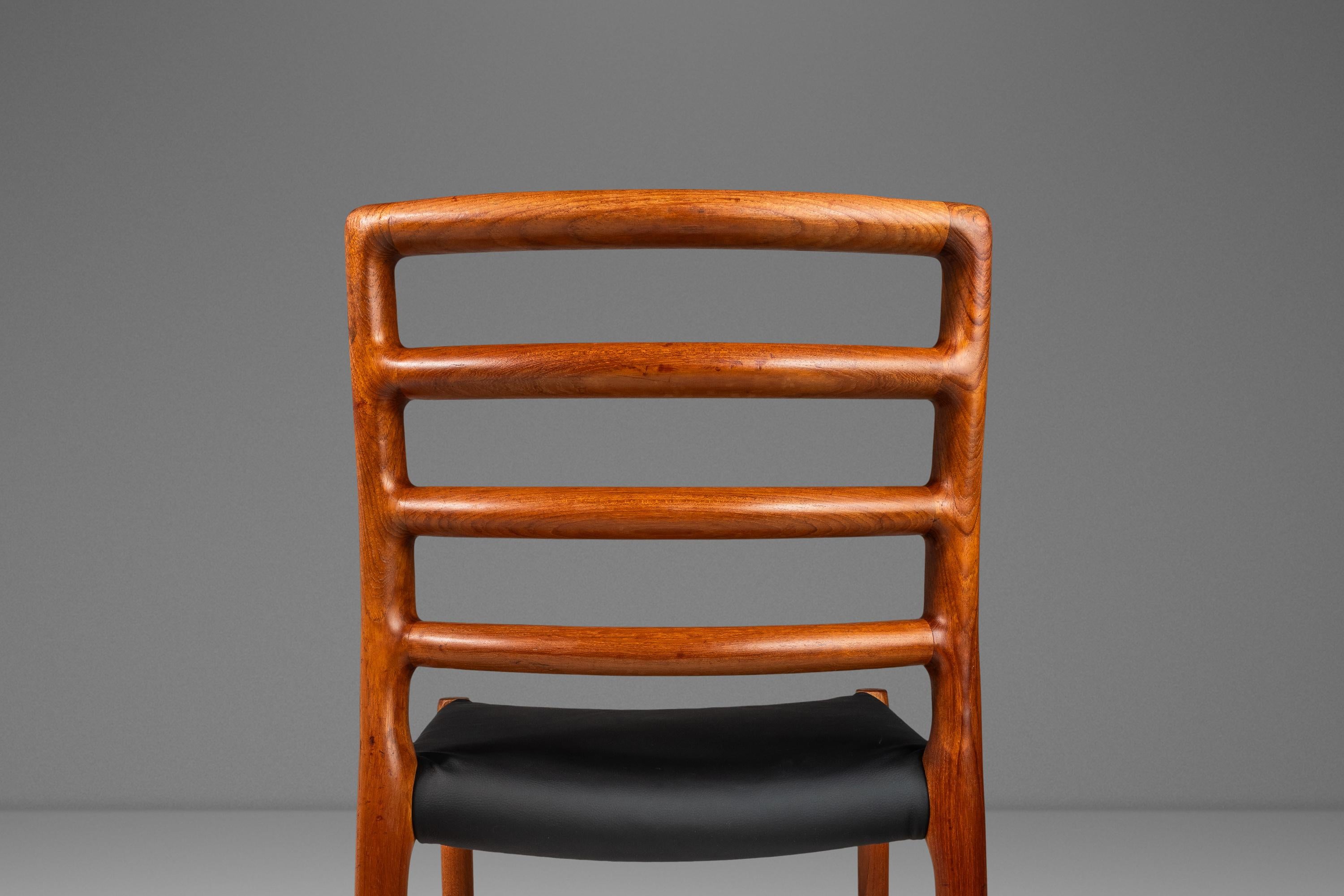 Set of Four 4 Model 85 Ladderback Dining Chairs by Niels Møller for J.L. Møller For Sale 12