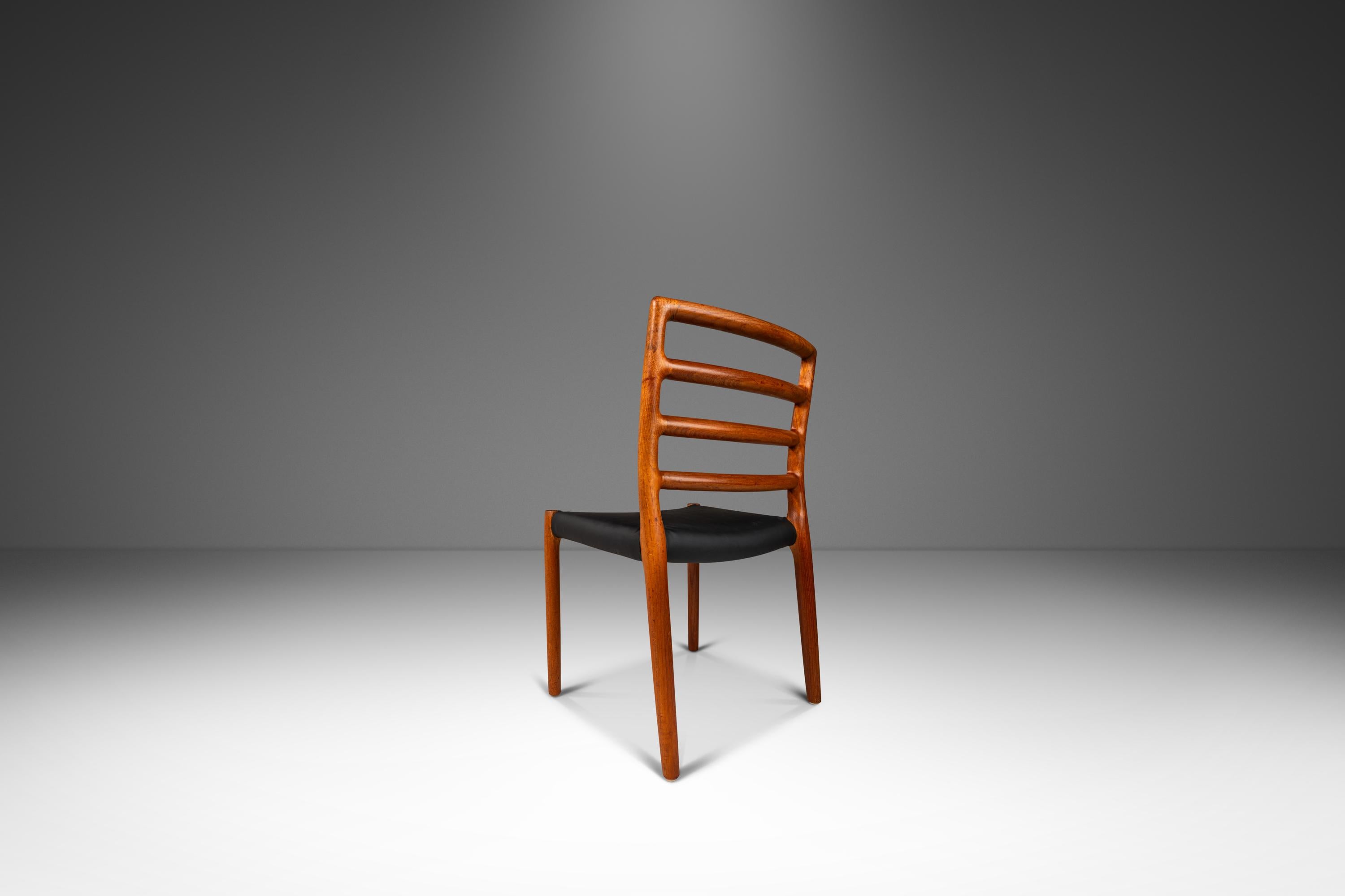 Danish Set of Four 4 Model 85 Ladderback Dining Chairs by Niels Møller for J.L. Møller