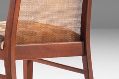 Set of Four '4' Cane Back Dining Chairs by Foster McDavid in Walnut, USA, 1960's