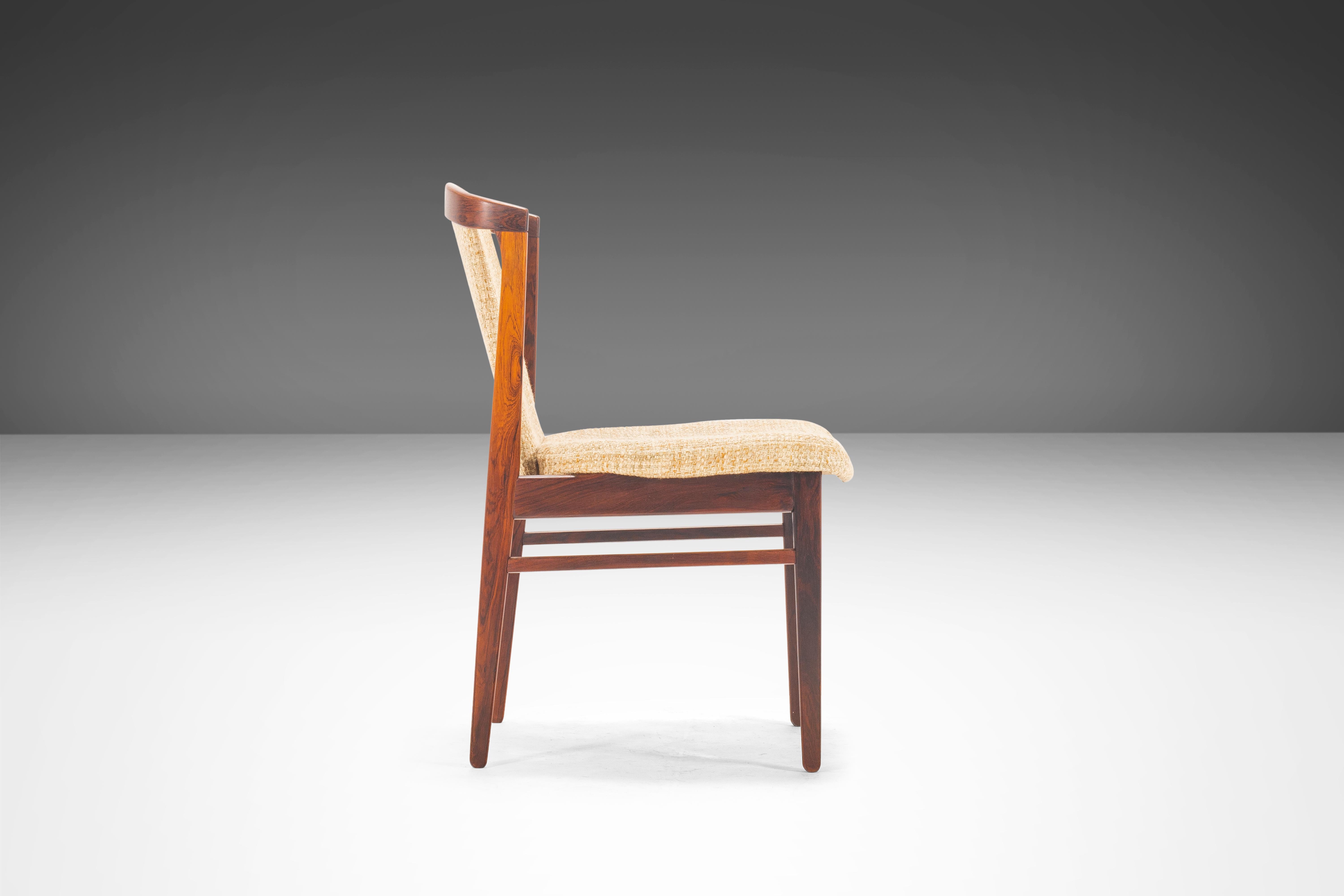 Mid-Century Modern Set of Four '4' Rare Dining Chairs by Erik Buch for Orum Mobler in Rosewood