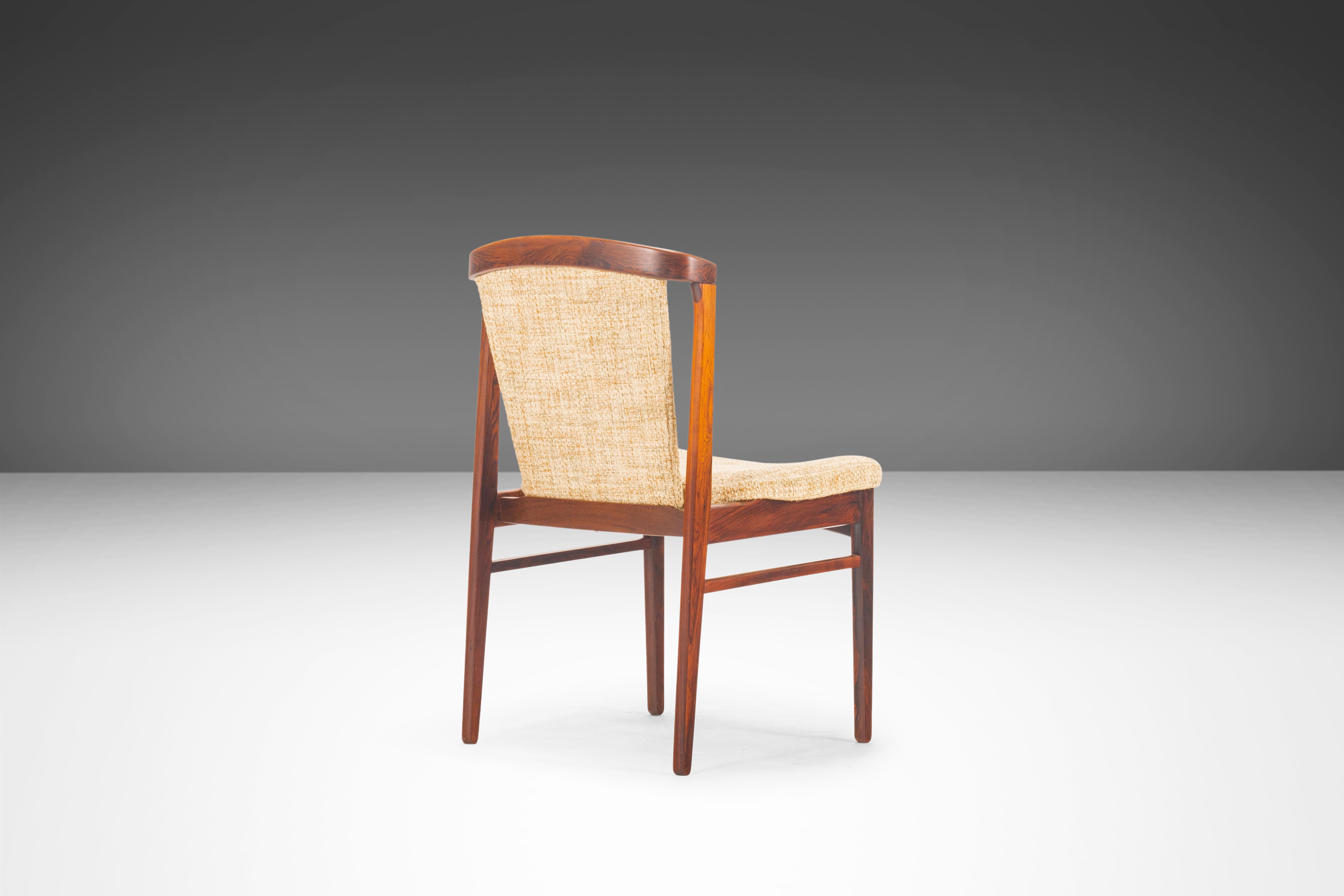 Danish Set of Four '4' Rare Dining Chairs by Erik Buch for Orum Mobler in Rosewood