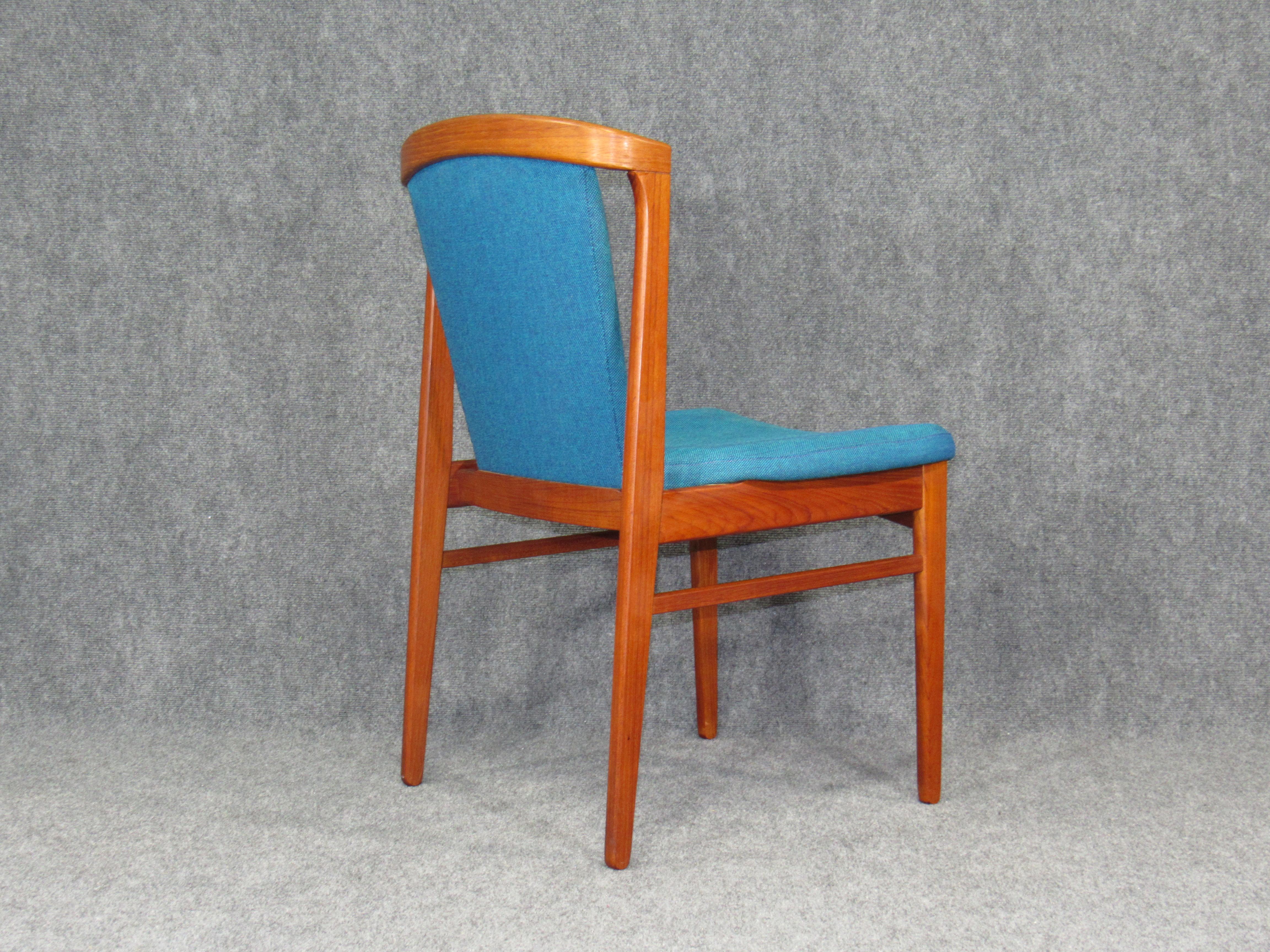 Set of Four '4' Rare Midcentury, Danish Modern Teak Dining Chairs by Erik Buck 11