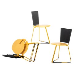 Set of Four '4' Patinaed Seccose Chairs by Gaspare Cairoli, Italy, c. 1980's