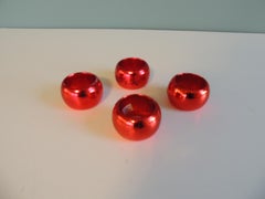 Set of Four '4' Wood Red Lacquered Napkin Holders