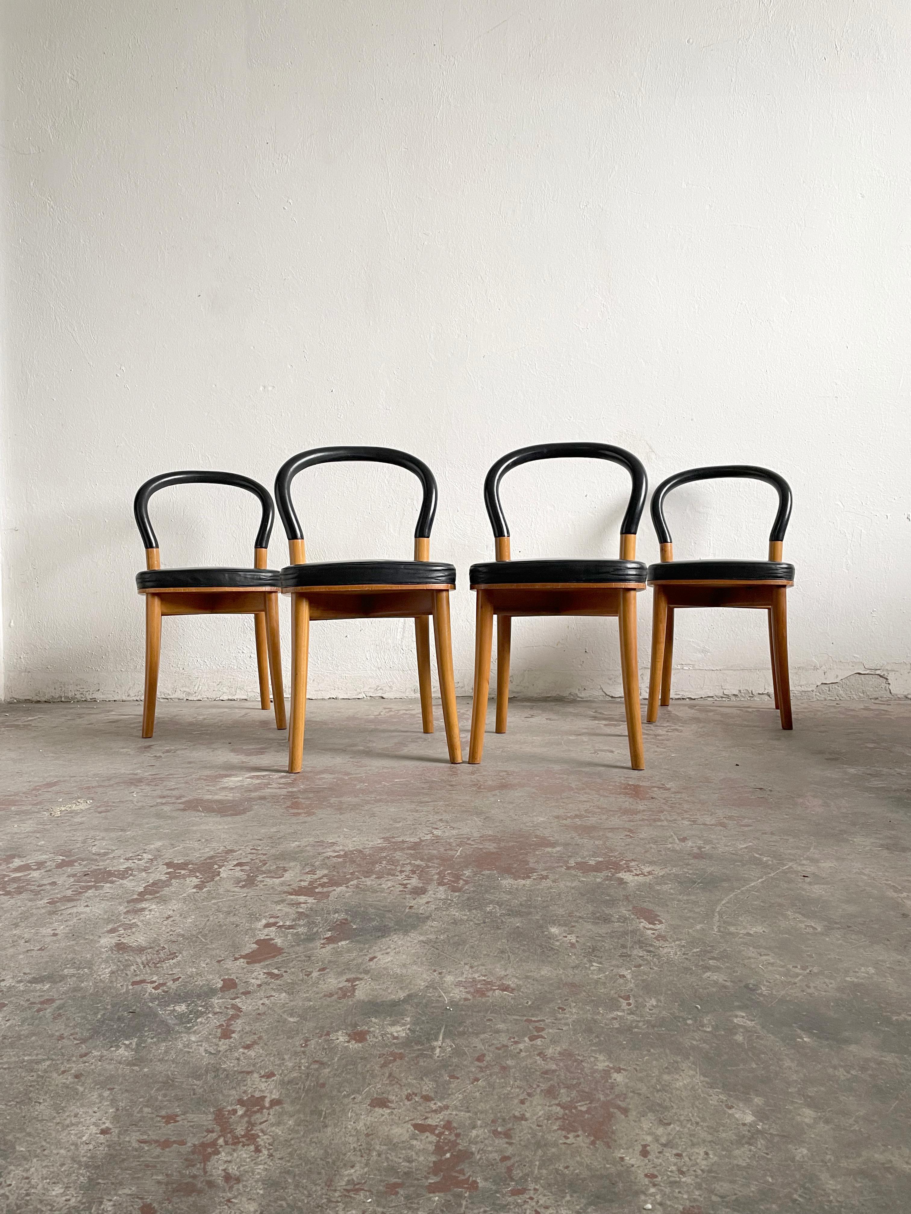 Leather Set of Four 501 Göteborg Chairs by Cassina, design by Erik Gunnar Asplund