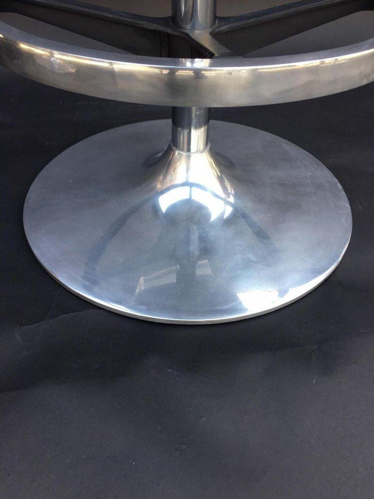 Set of Four Acrylic & Metal Bar Stools with Fabric Cushions. U.S.A. 1980's. For Sale 3