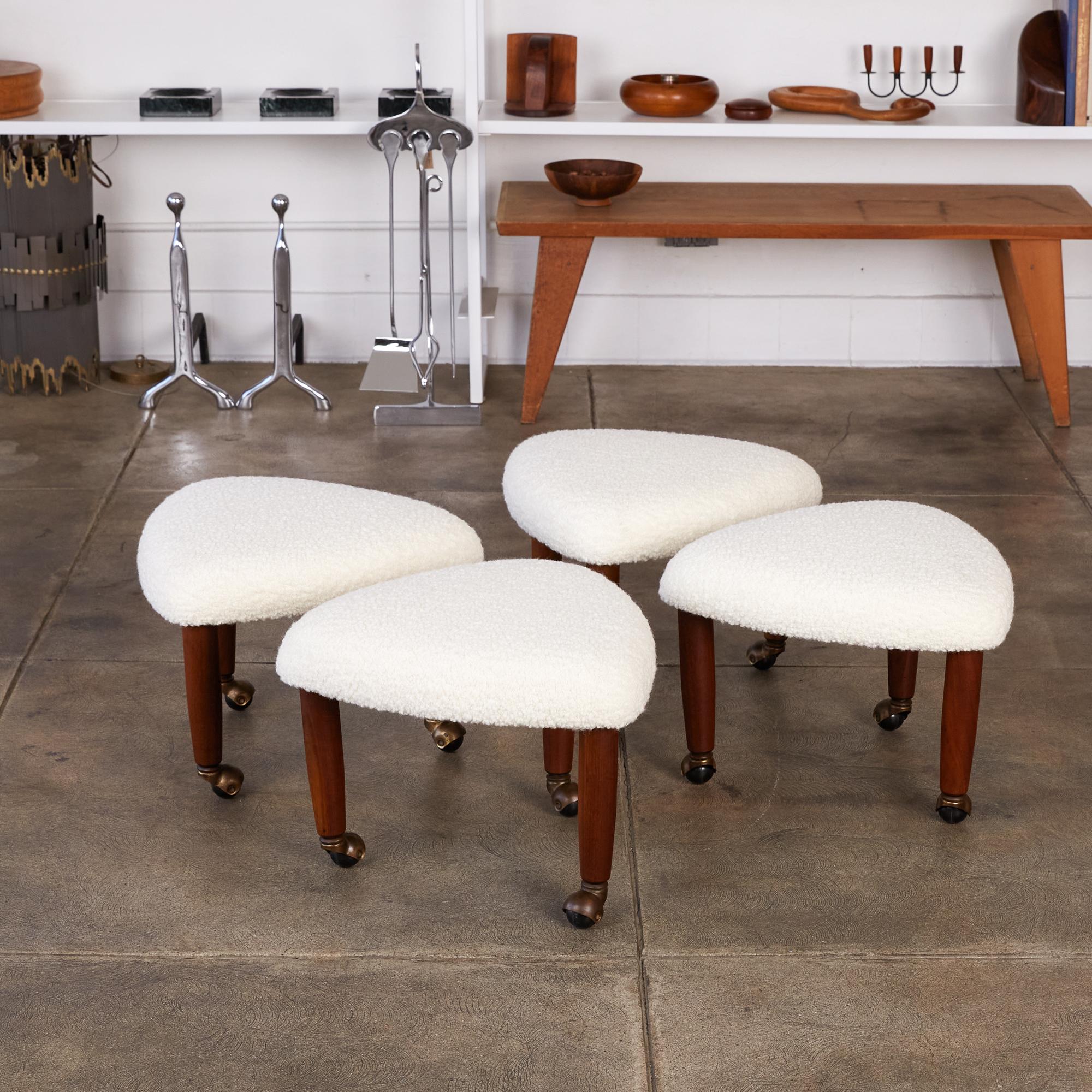 20th Century Set of Four Adrian Pearsall Upholstered Stools