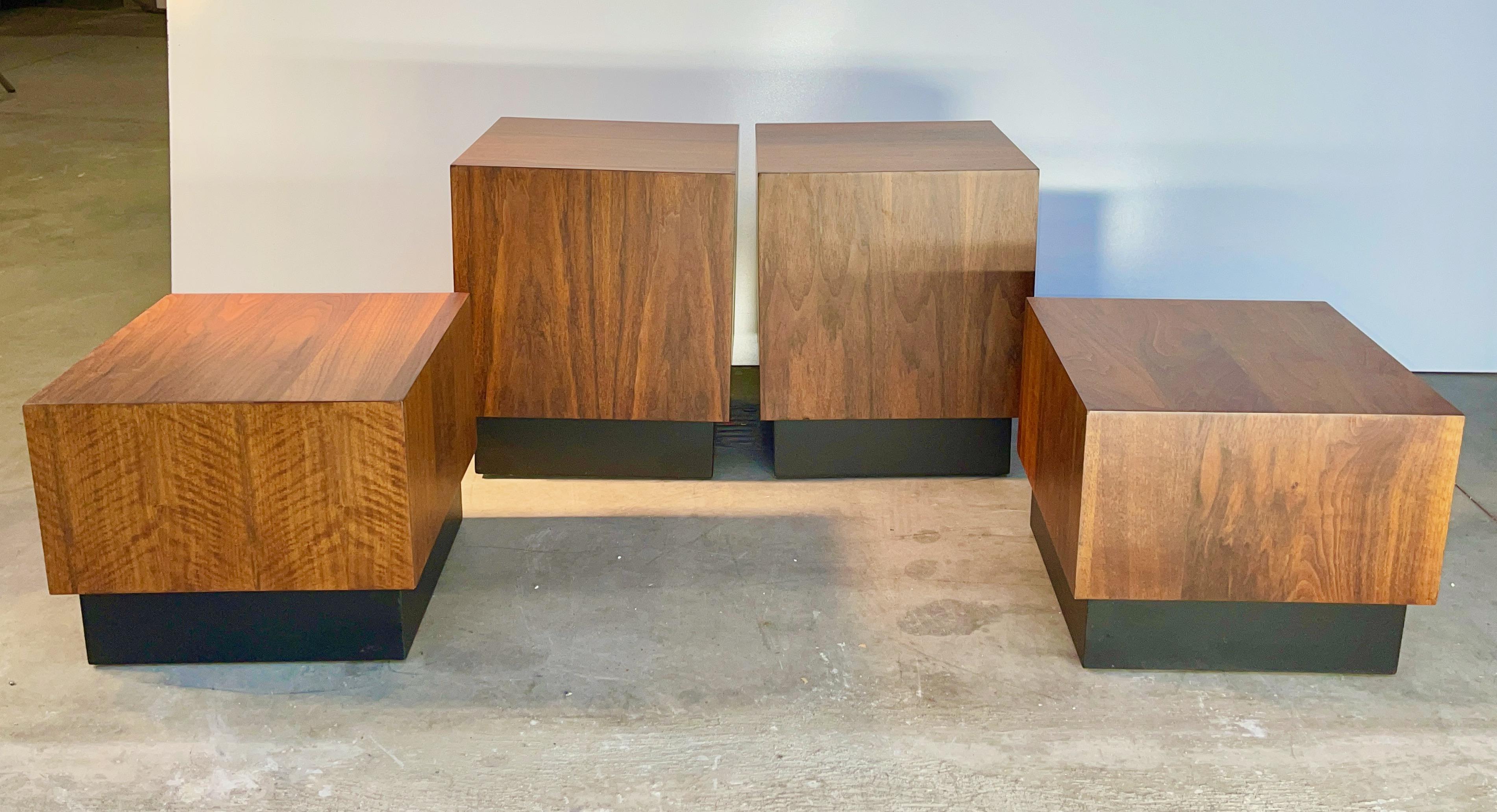 Set of Four Adrian Pearsall Walnut Cube Tables 5
