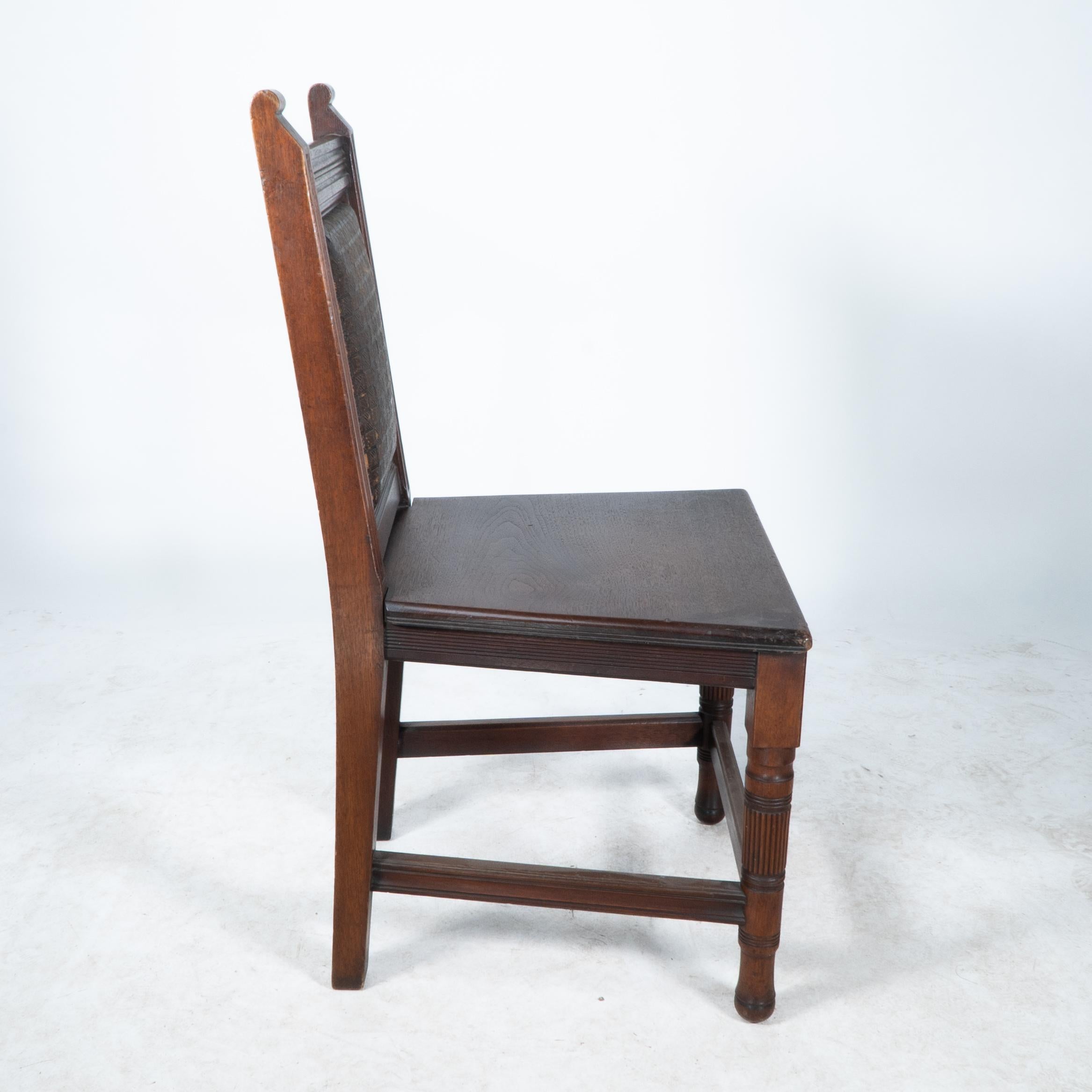 Set of Four Aesthetic Hall Chairs in the Manner of E W Godwin For Sale 2