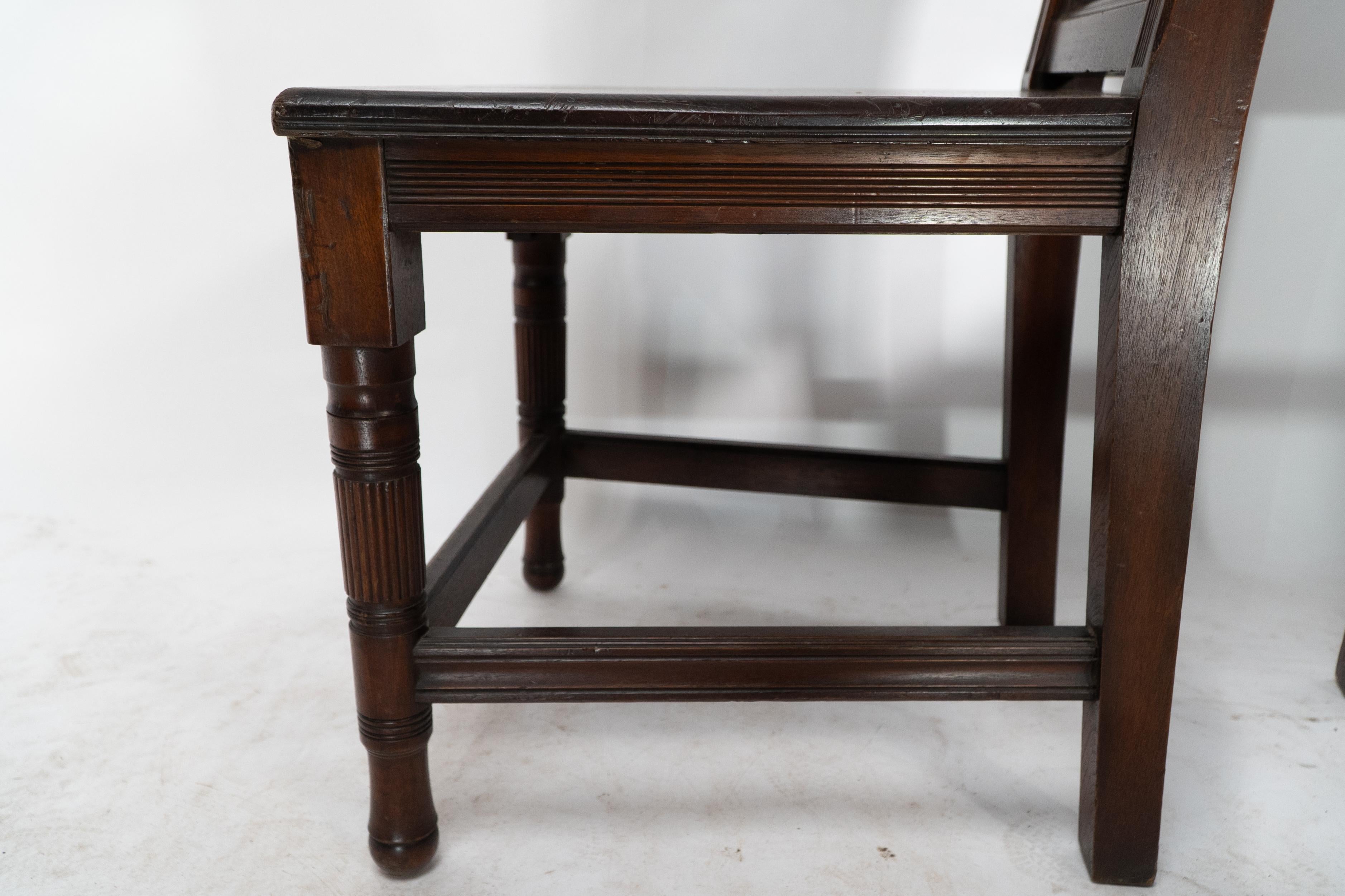 Set of Four Aesthetic Hall Chairs in the Manner of E W Godwin For Sale 9