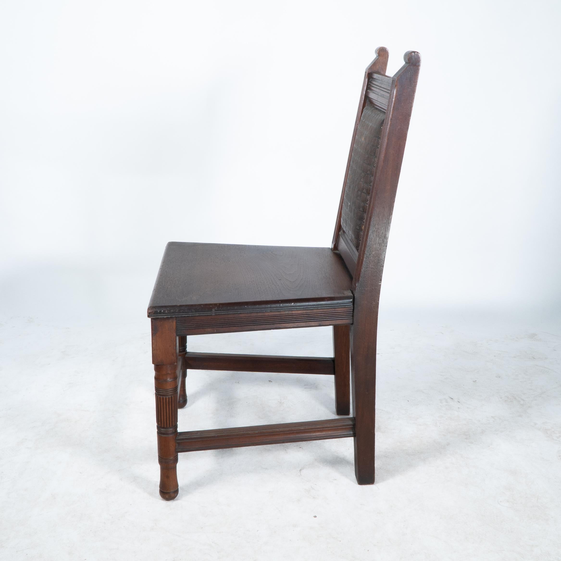 Set of Four Aesthetic Hall Chairs in the Manner of E W Godwin For Sale 1