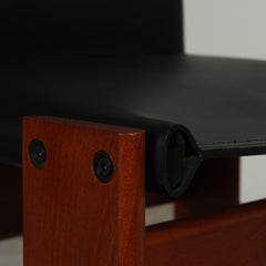 Set of Four Afra & Tobia Scarpa “Monk” Chairs for Molteni, Black Leather , 1973