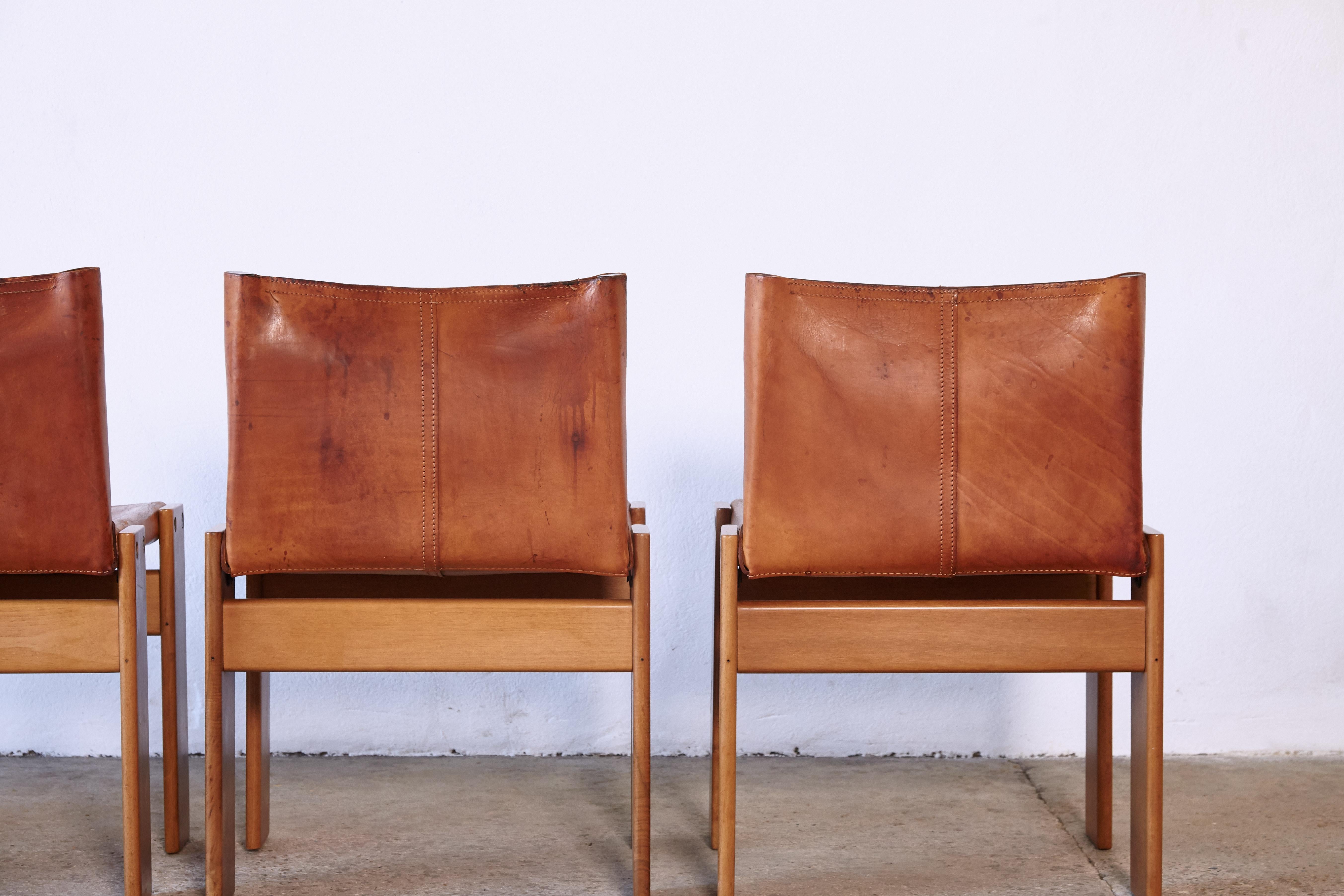 Set of Four Afra & Tobia Scarpa Monk Dining Chairs, Italy, 1970s 3