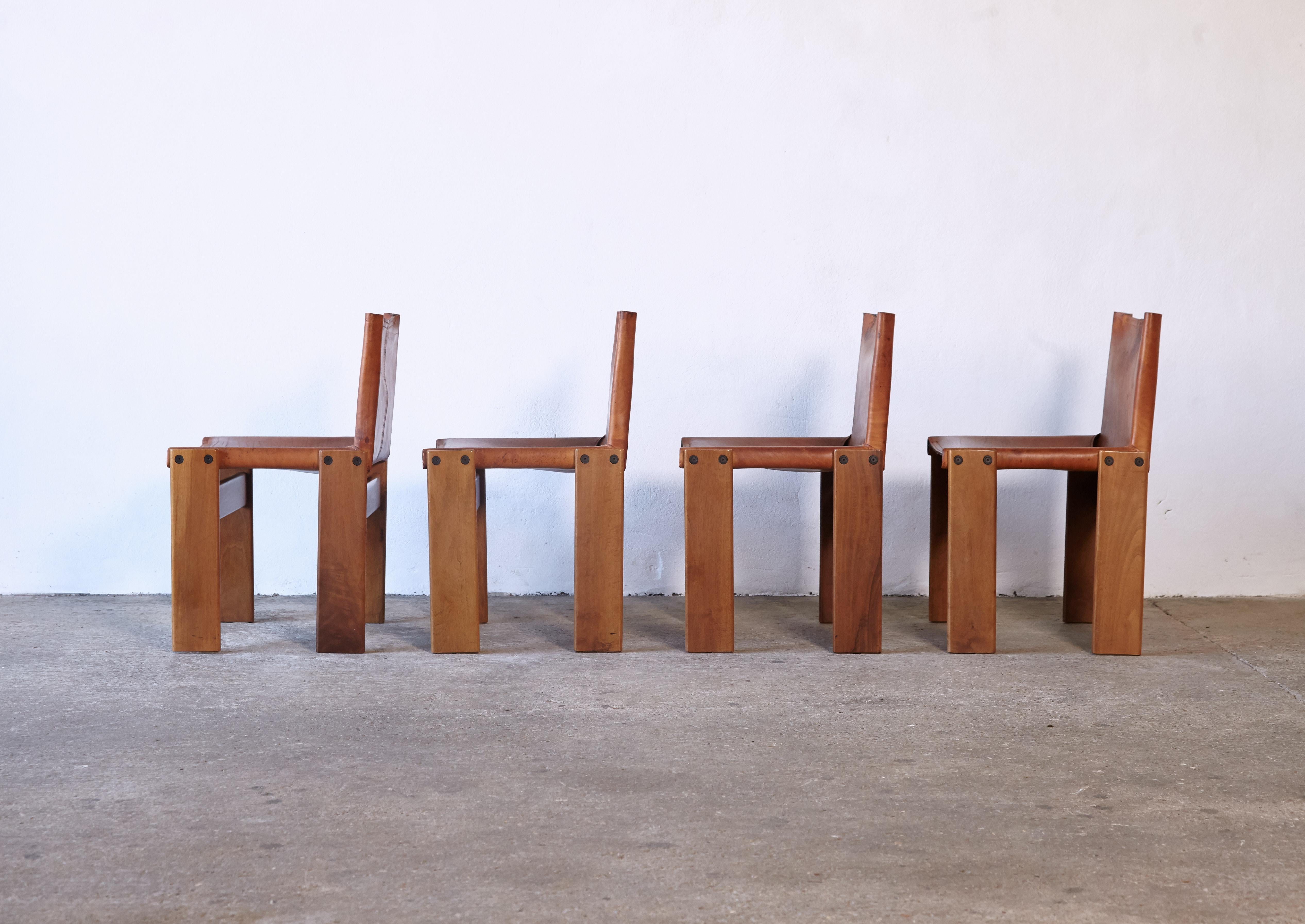 Set of Four Afra & Tobia Scarpa Monk Dining Chairs, Italy, 1970s 4