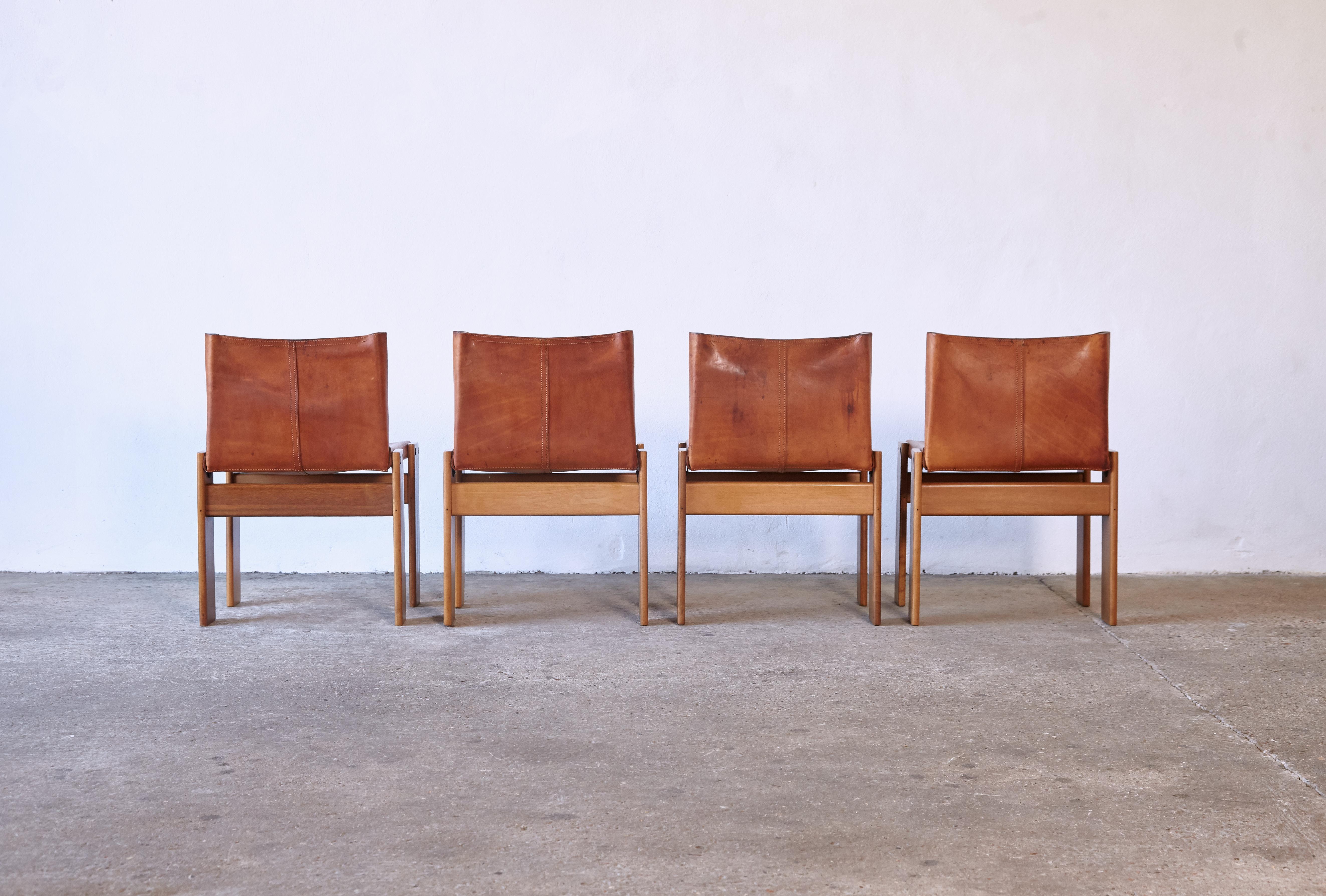 Set of Four Afra & Tobia Scarpa Monk Dining Chairs, Italy, 1970s 1