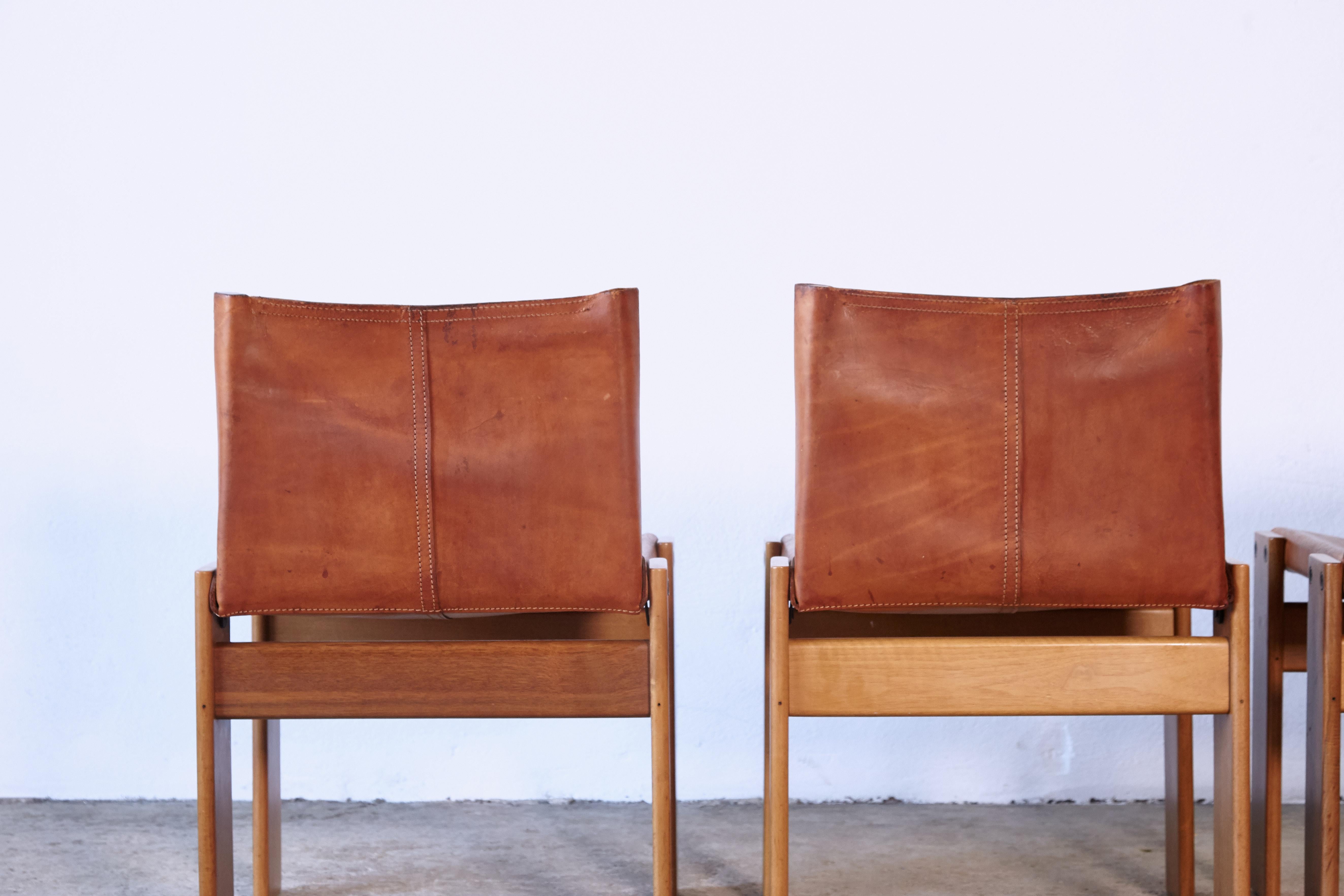Set of Four Afra & Tobia Scarpa Monk Dining Chairs, Italy, 1970s 2