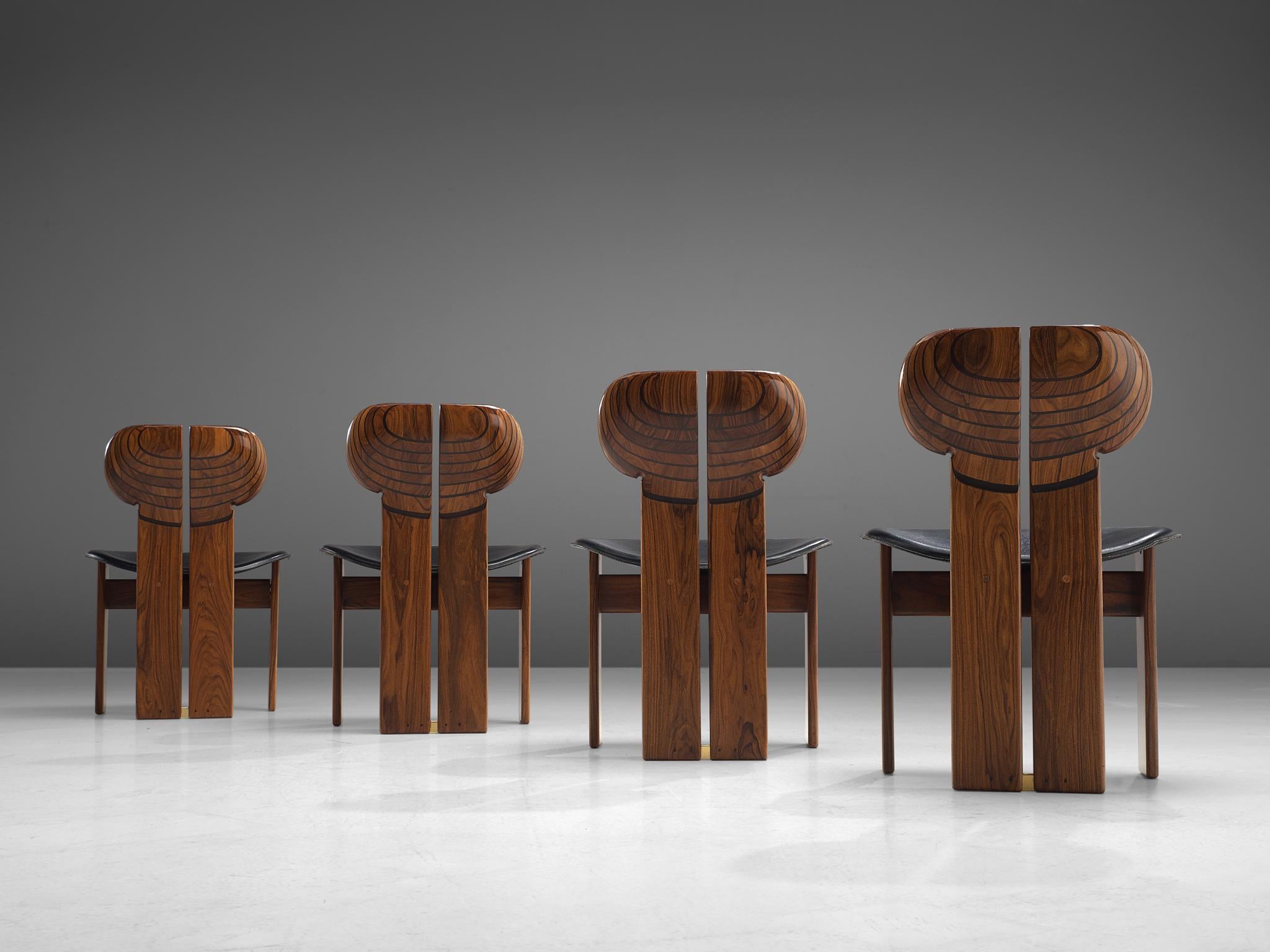 Mid-Century Modern Set of Four 'Africa' Chairs by Afra & Tobia Scarpa