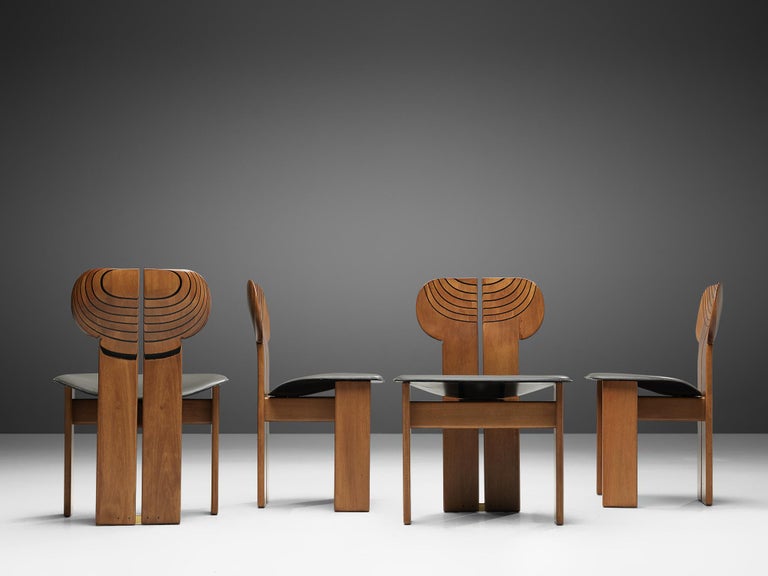 Mid-Century Modern Set of Four 'Africa' Chairs by Afra & Tobia Scarpa