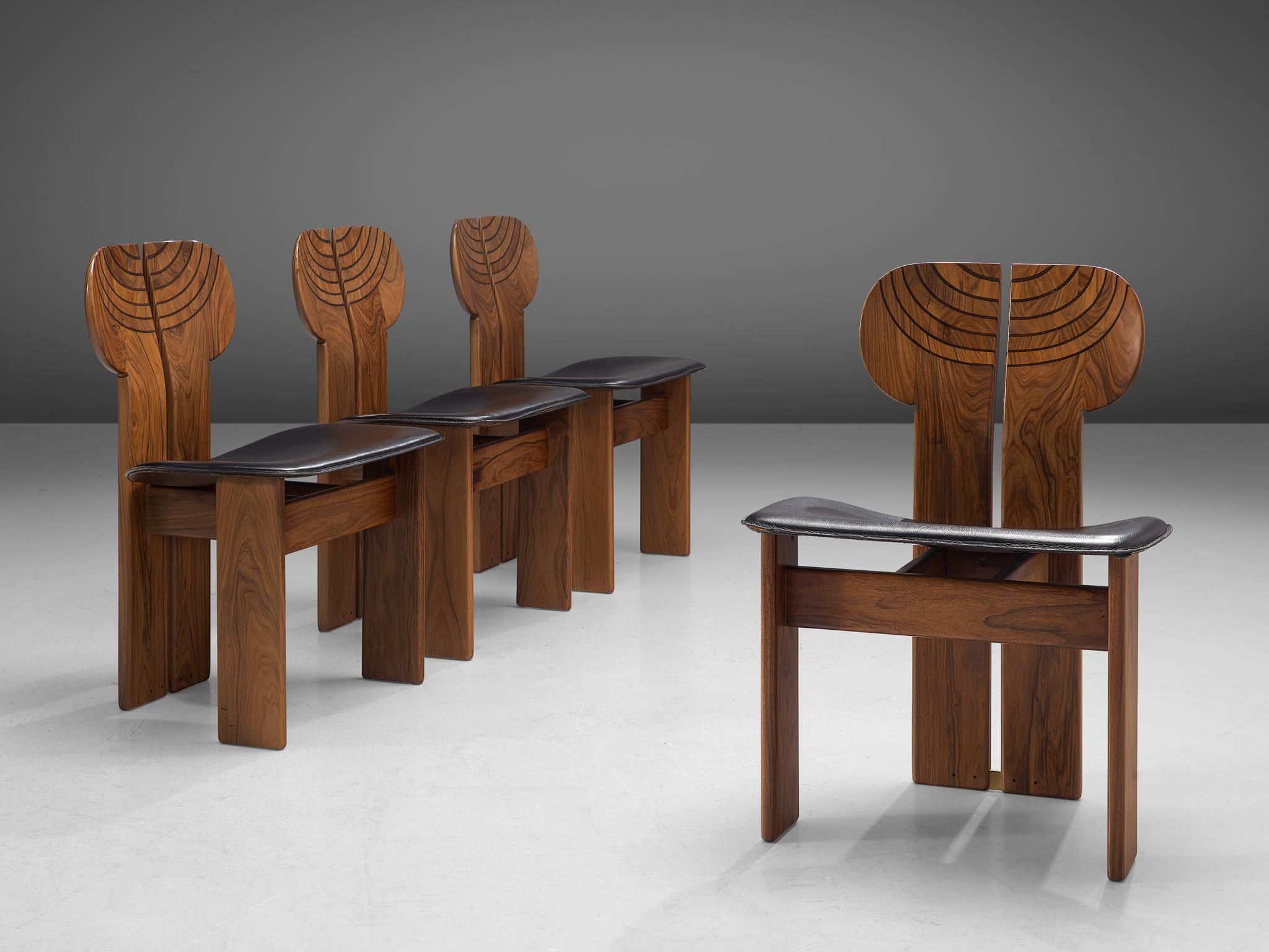 Italian Set of Four 'Africa' Chairs by Afra & Tobia Scarpa