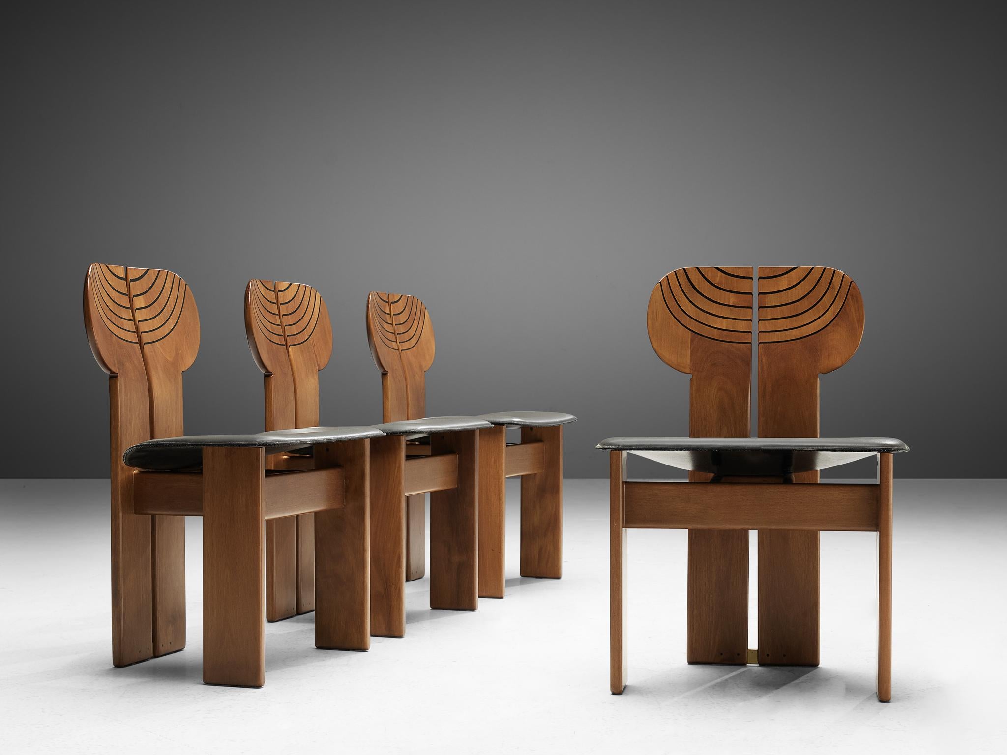Italian Set of Four 'Africa' Chairs by Afra & Tobia Scarpa