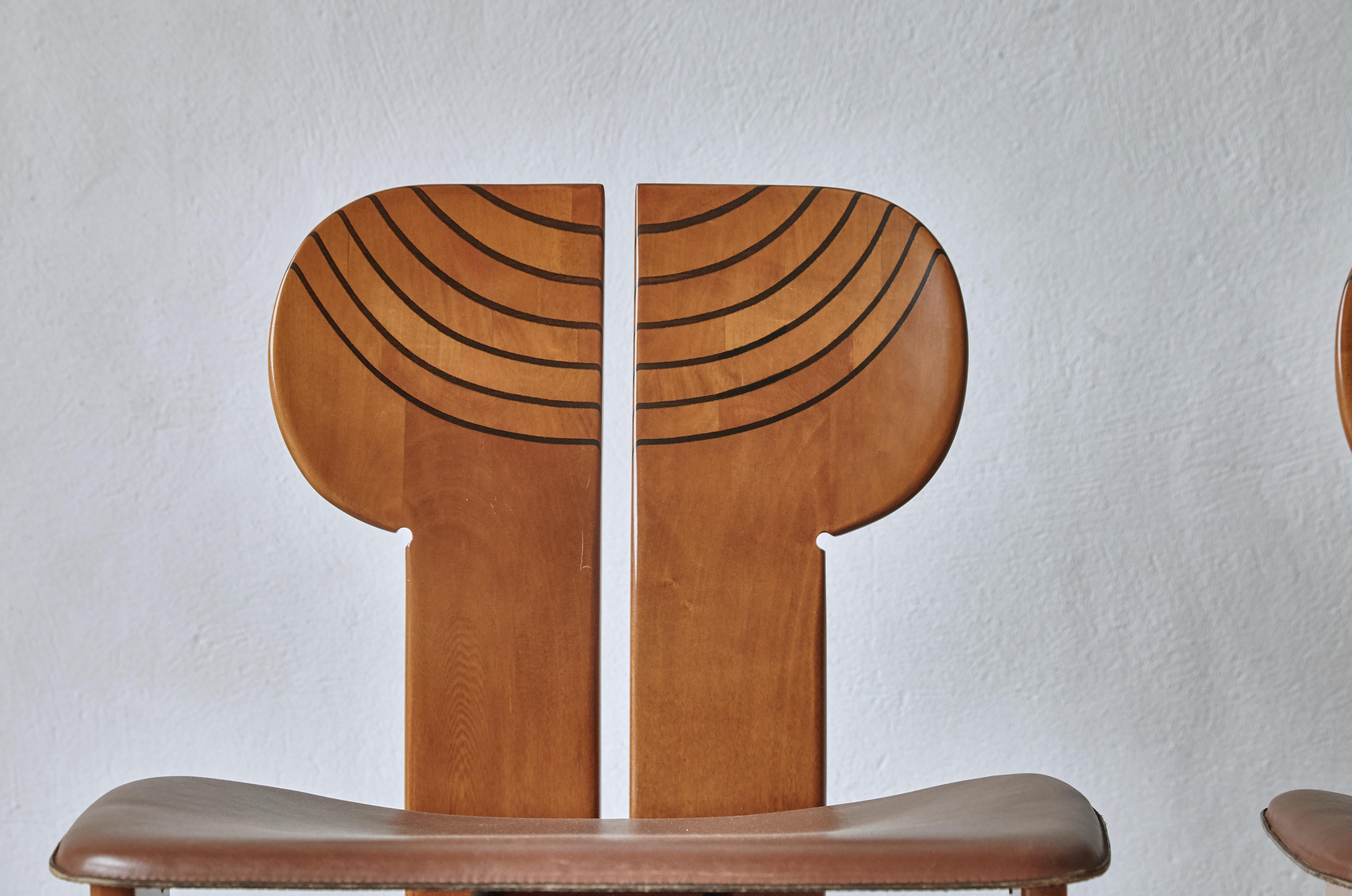 Set of Four Africa Chairs by Afra & Tobia Scarpa, Maxalto, Italy, 1970s-1980s 3