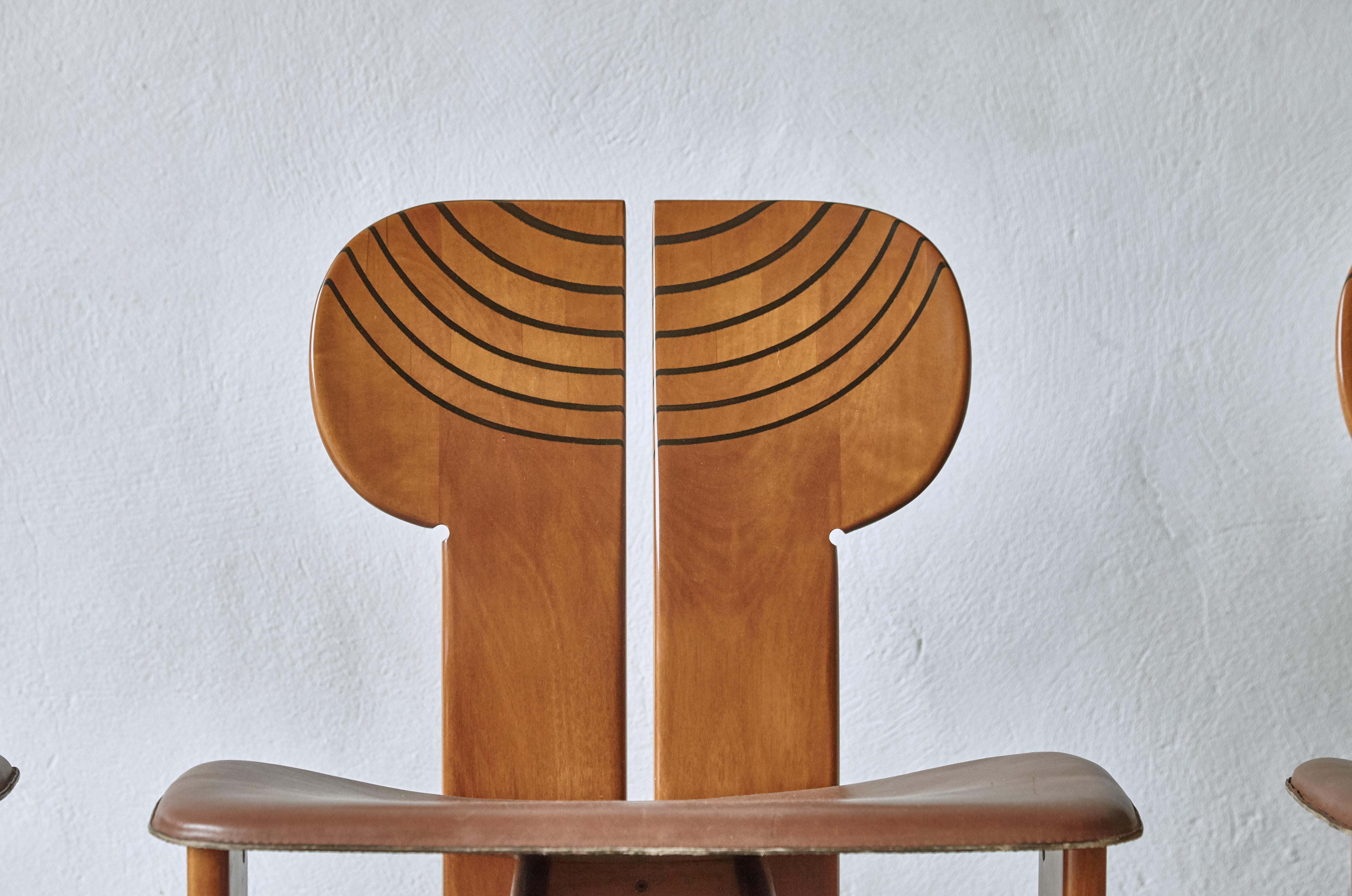 Set of Four Africa Chairs by Afra & Tobia Scarpa, Maxalto, Italy, 1970s-1980s 4