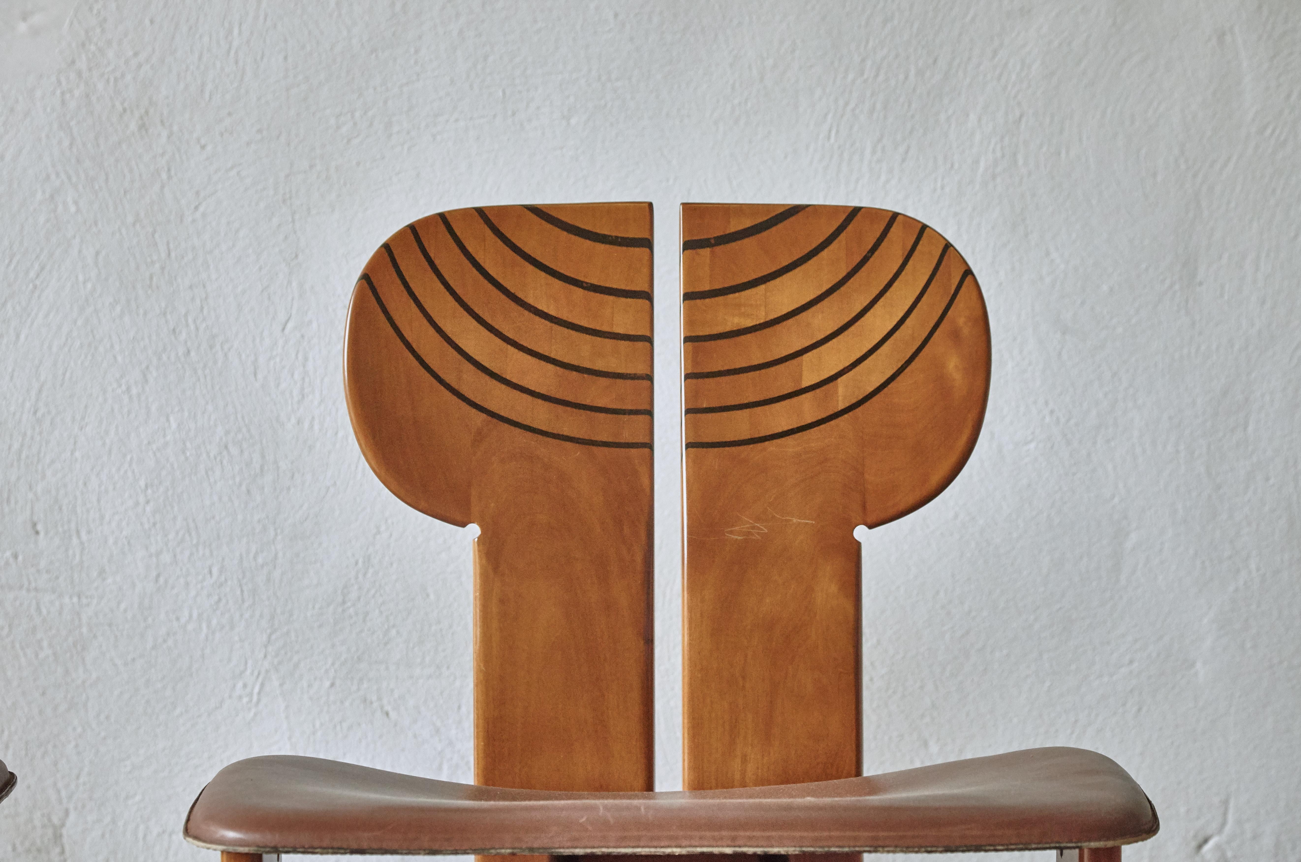 Set of Four Africa Chairs by Afra & Tobia Scarpa, Maxalto, Italy, 1970s-1980s 6