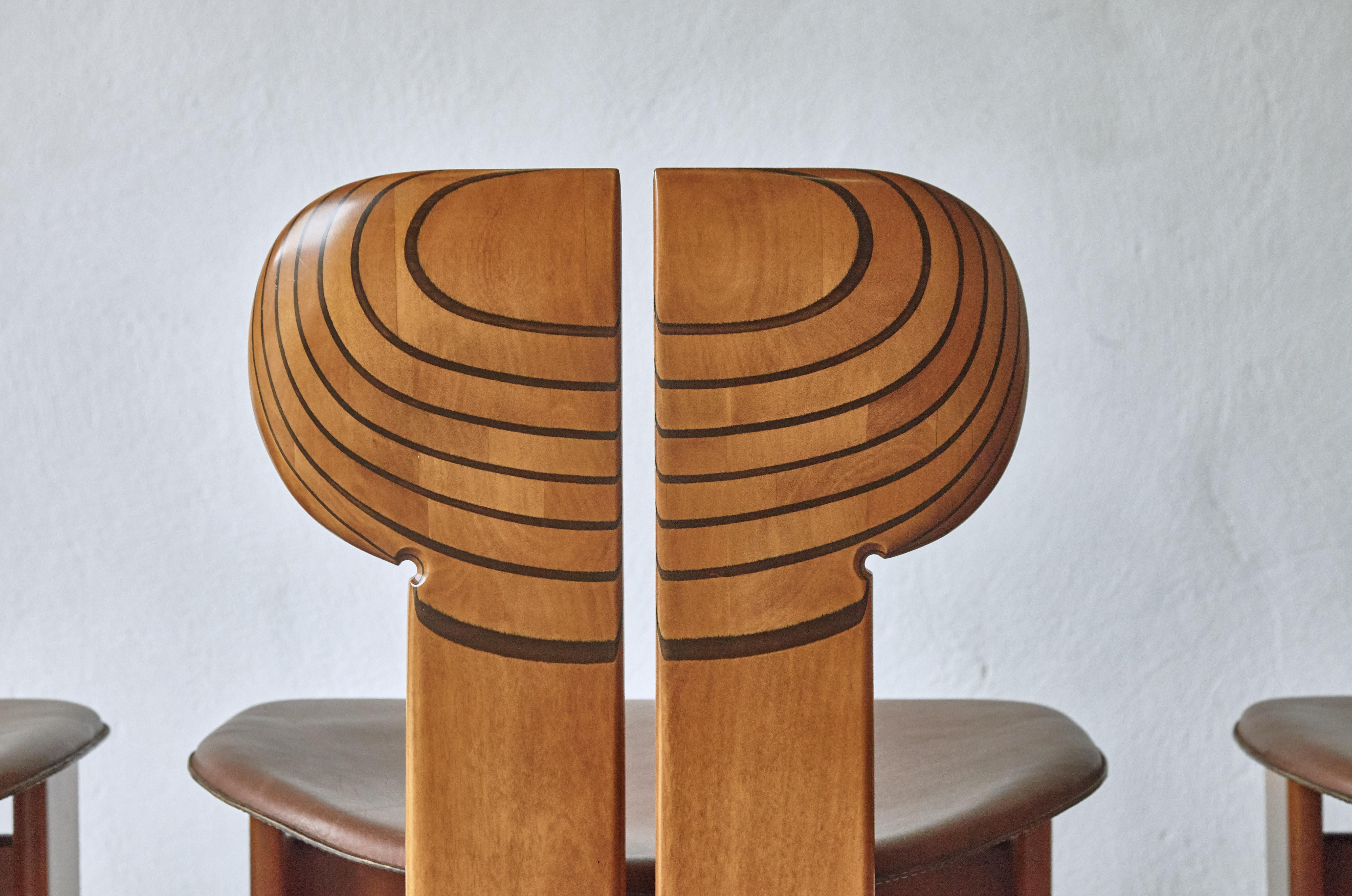 Set of Four Africa Chairs by Afra & Tobia Scarpa, Maxalto, Italy, 1970s-1980s 7
