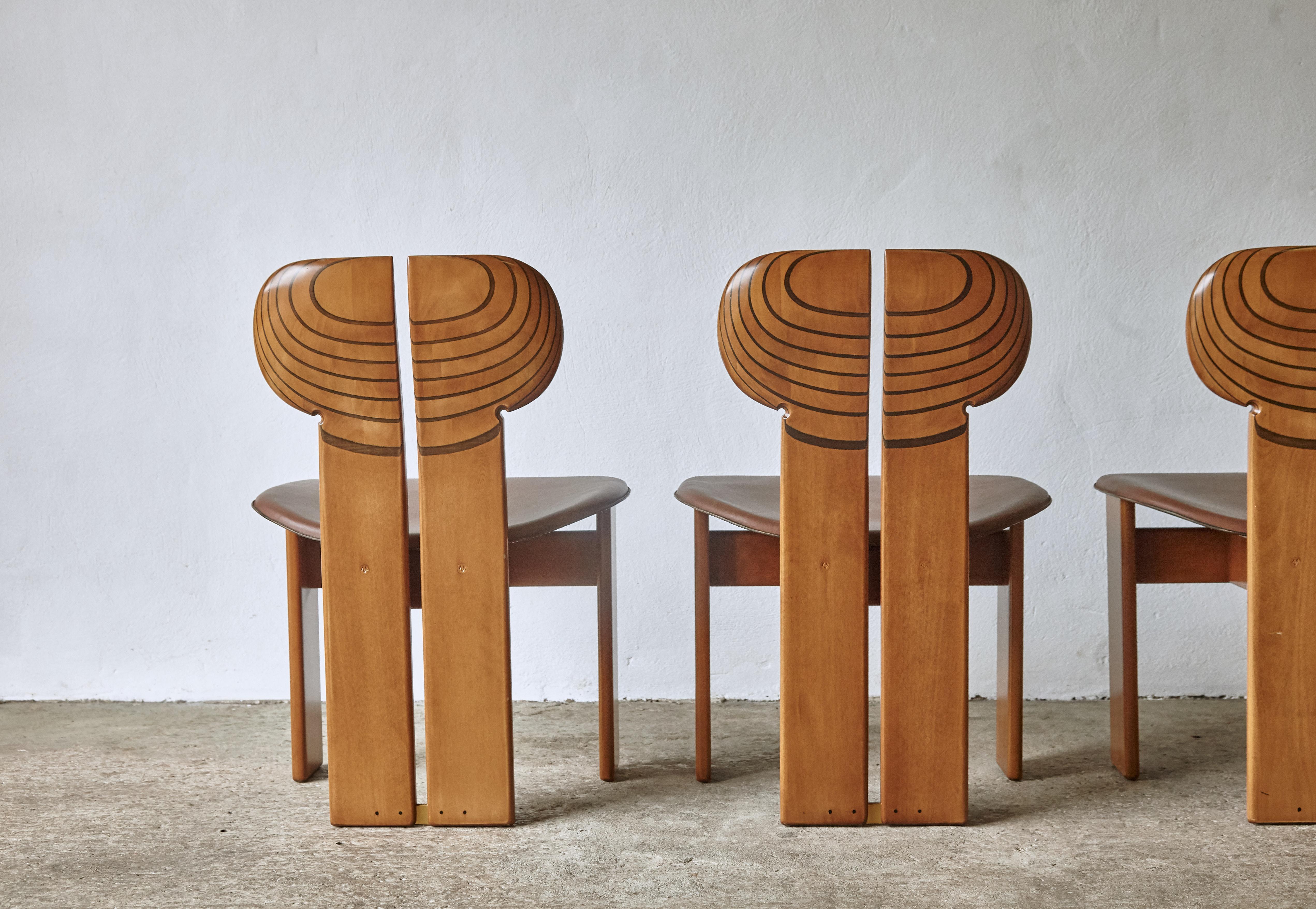 Set of Four Africa Chairs by Afra & Tobia Scarpa, Maxalto, Italy, 1970s-1980s 8