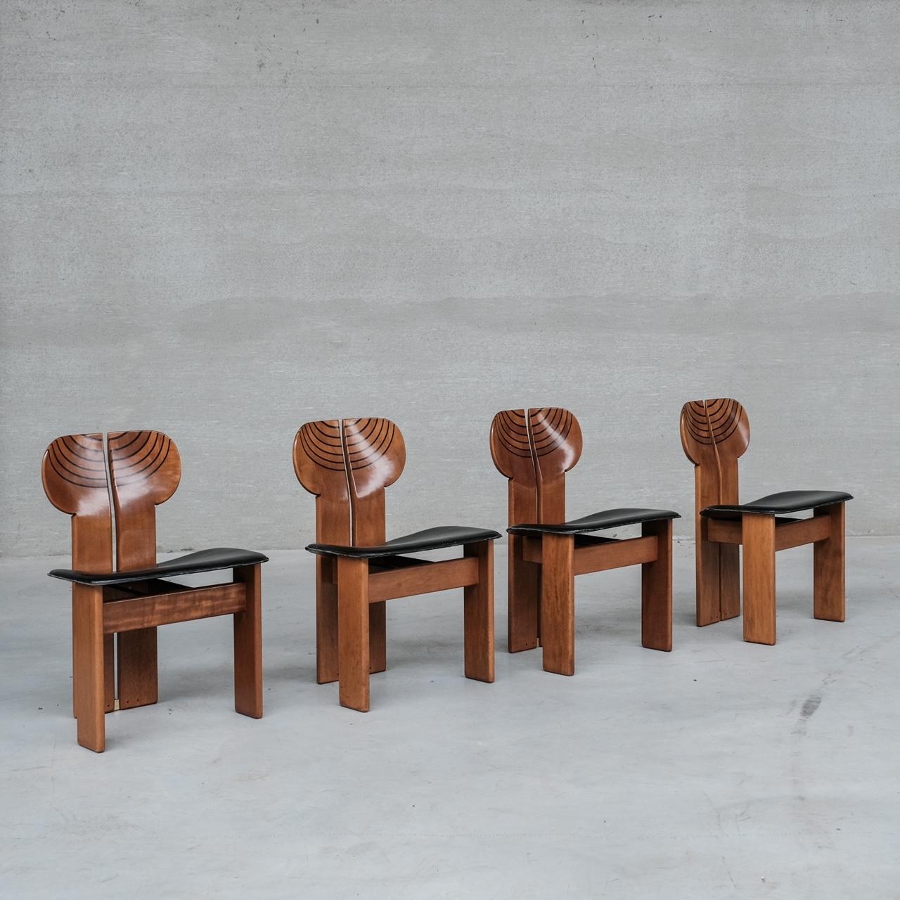 Set of Four 'Africa' Mid-Century Italian Dining Chairs by Scarpa For Sale 8