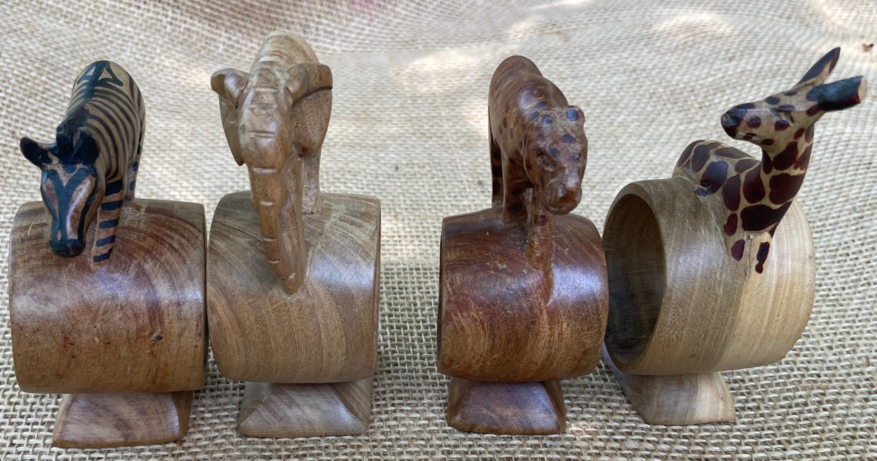 20th Century Set of Four African Safari Napkin Rings For Sale