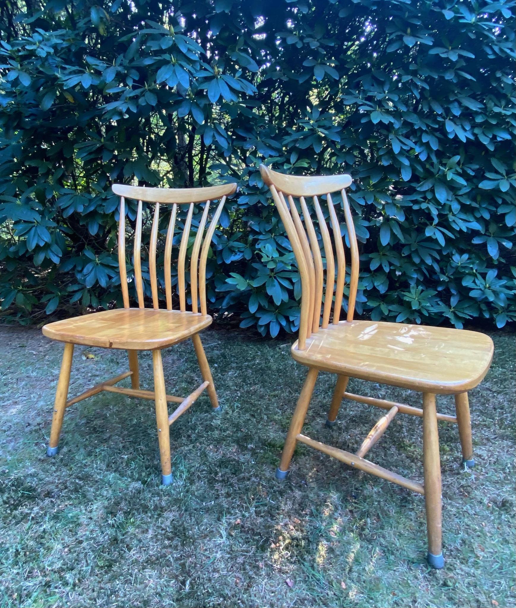Beech Set of Four Akerblom Dining Room Chairs by Bengt Aker Blom and Gunnar Eklöf For Sale