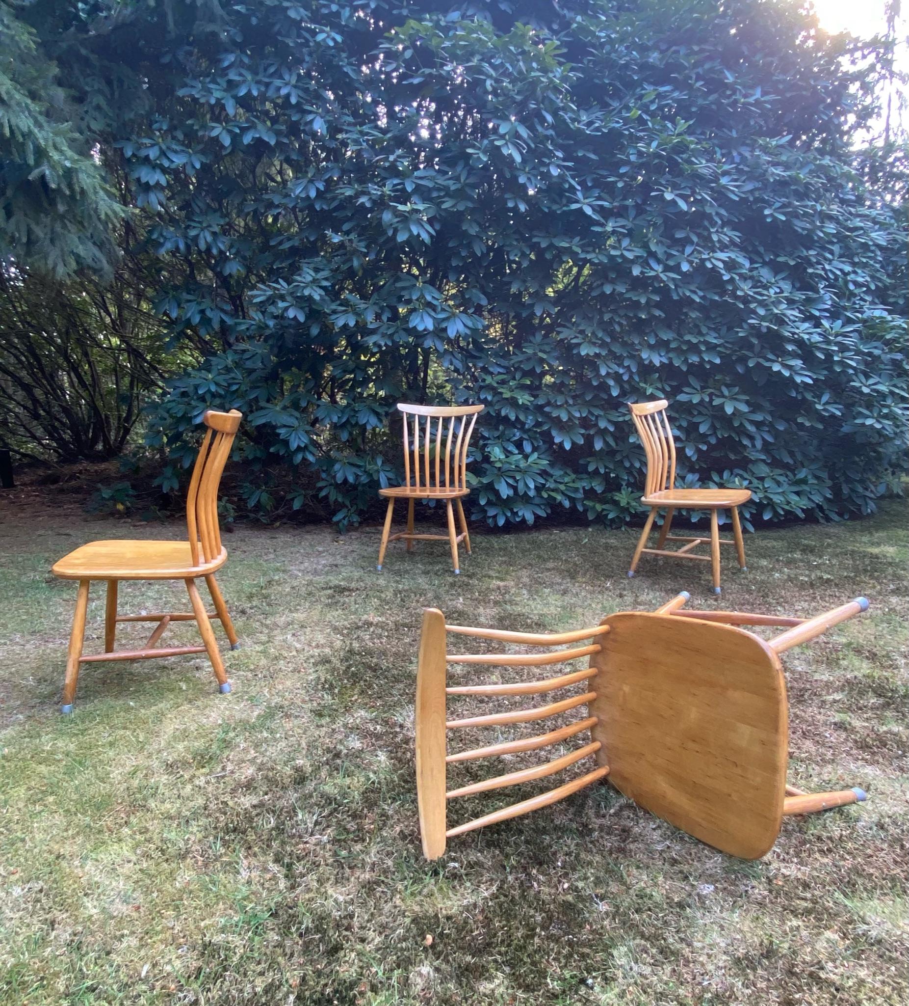 Scandinavian Modern Set of Four Akerblom Dining Room Chairs by Bengt Aker Blom and Gunnar Eklöf For Sale