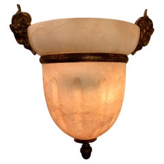 Set of four alabaster and bronze wall sconces