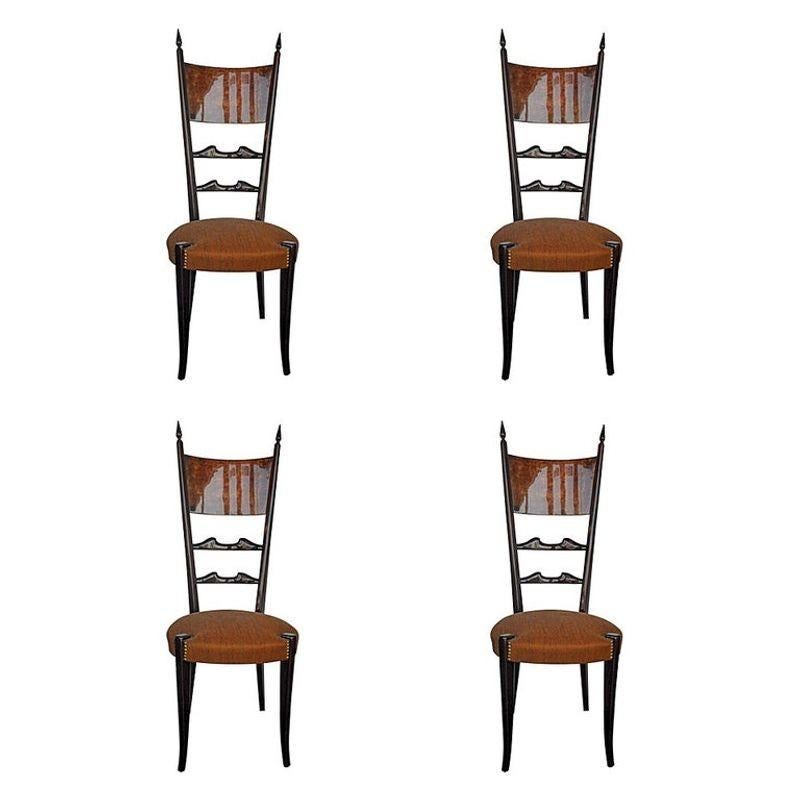 Set of Four Aldo Tura Side Chairs For Sale