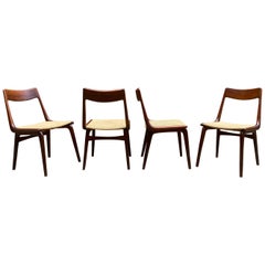 Vintage Set of Four Alfred Christensen Boomerang Teak Chairs